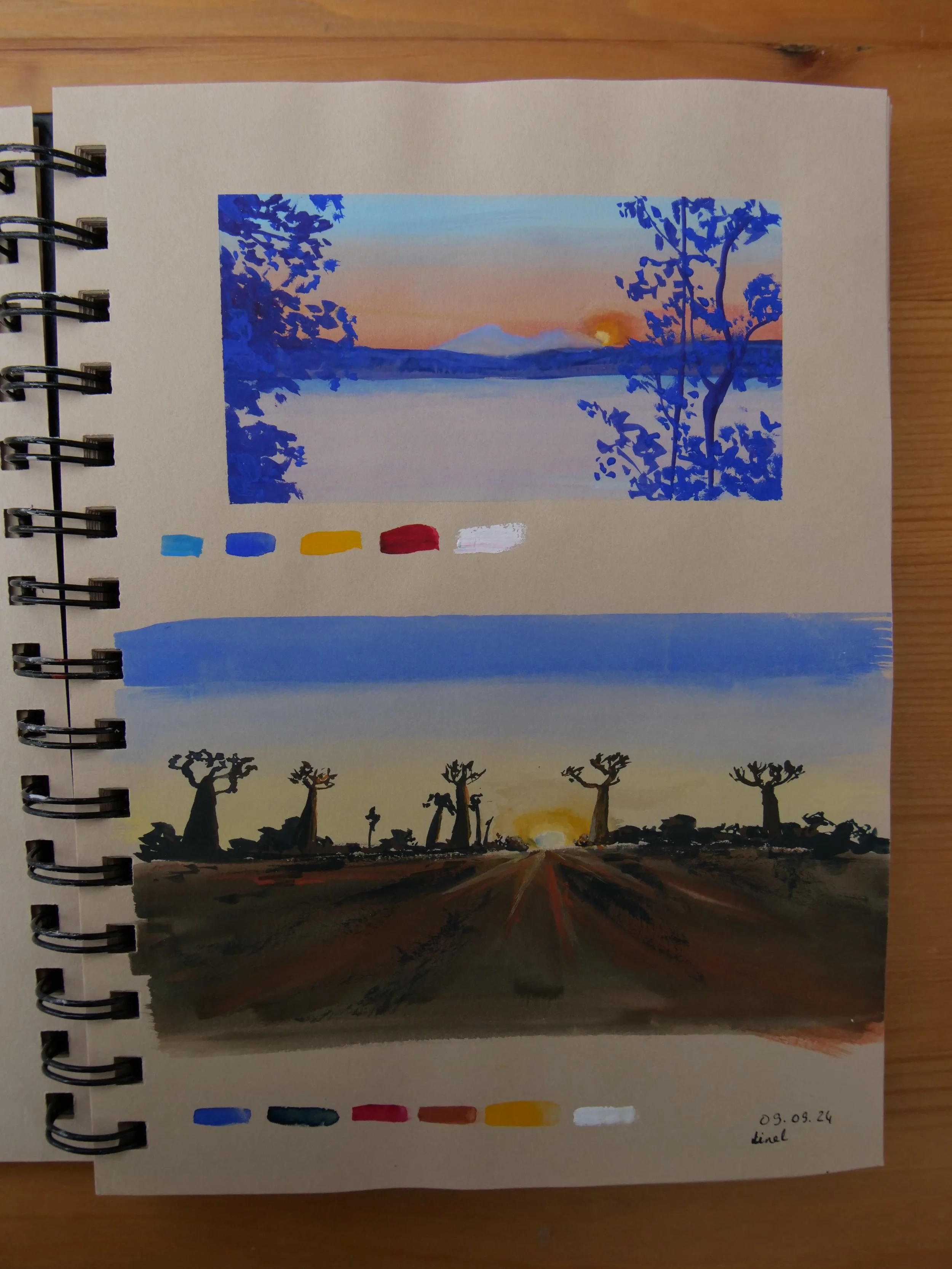 09.09.24 First page - gouache studies from own pictures
