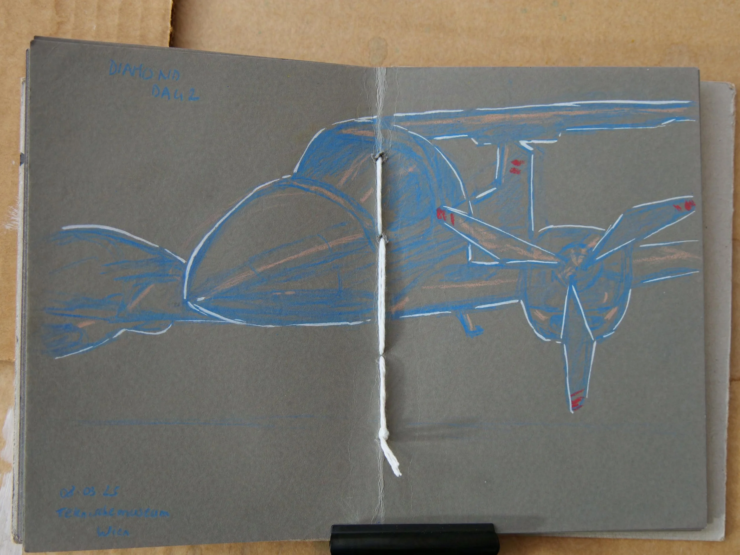 March 2025. Technisches Museum Wien. Colored pencils and white acrylic marker.