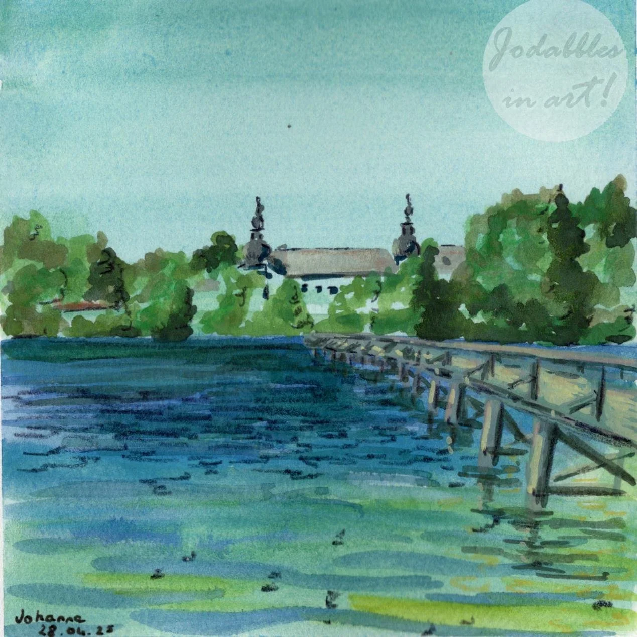 Gmunden, Austria. 2022. Gouache & mixed media.