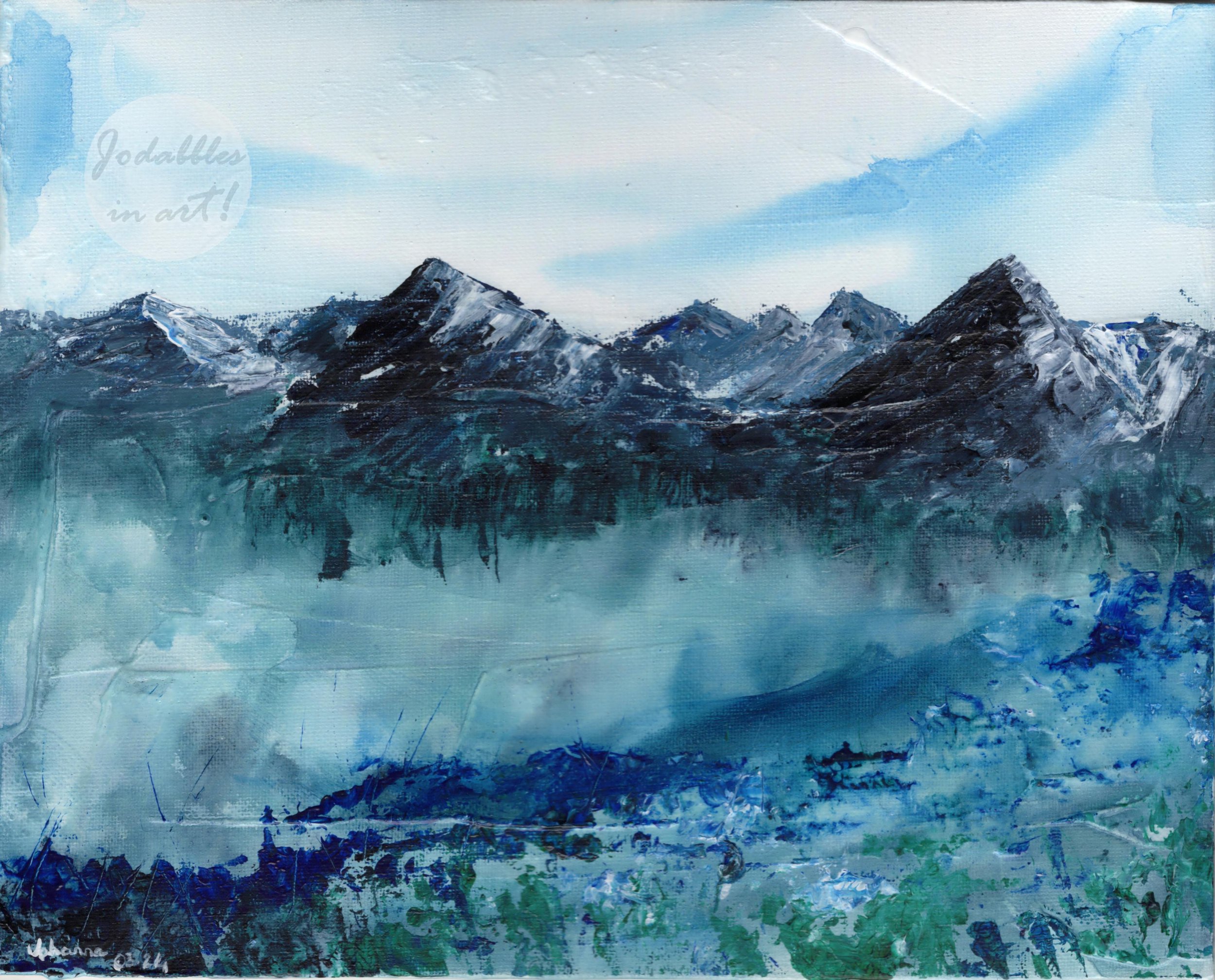 March 2024. Acrylic paint on canvas board (24x30cm) - Blue Mountains.