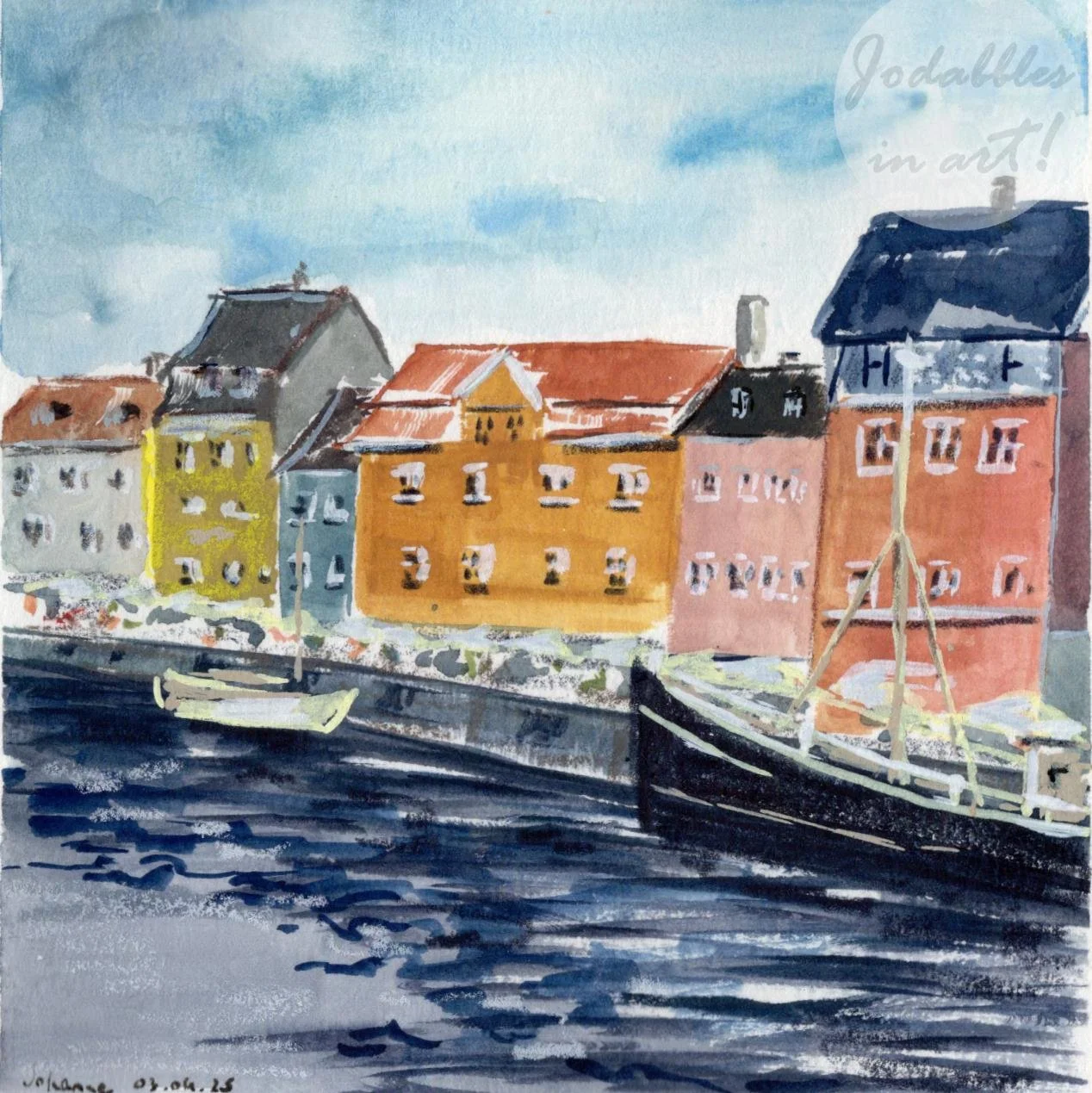 Copenhagen, Denmark. 2021. Gouache & mixed media.
