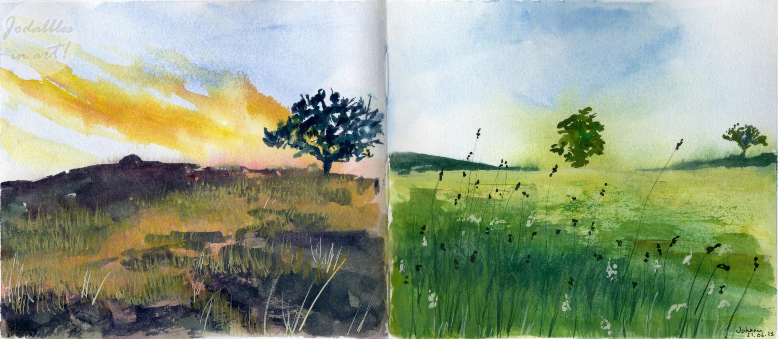 Retzbach, Austria. 2023 & Coisevaux, France. 2024. Gouache.