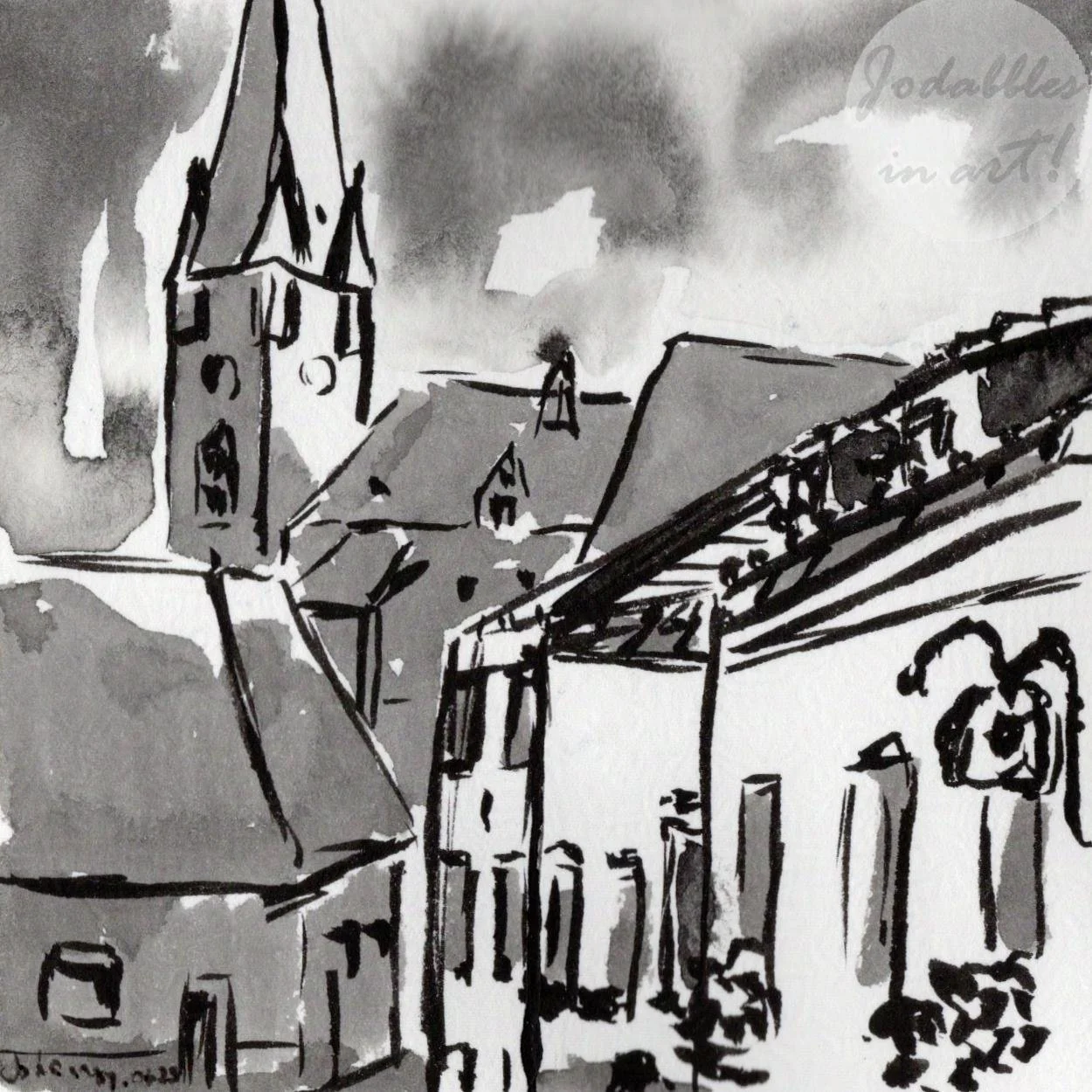 Znojmo, Czech Republic. 2022. Inks.