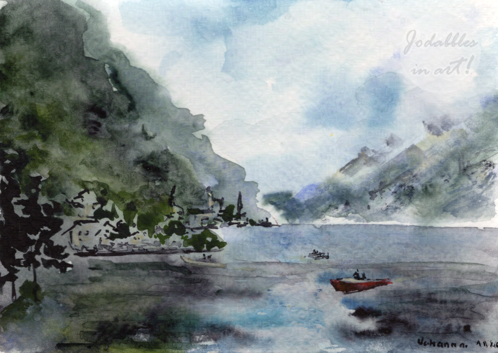 August 2026. Watercolors on Fabriano cold pressed 300gsm, 25% cotton, postcards (10,5x14,8cm) - Hallstatt. Own reference.