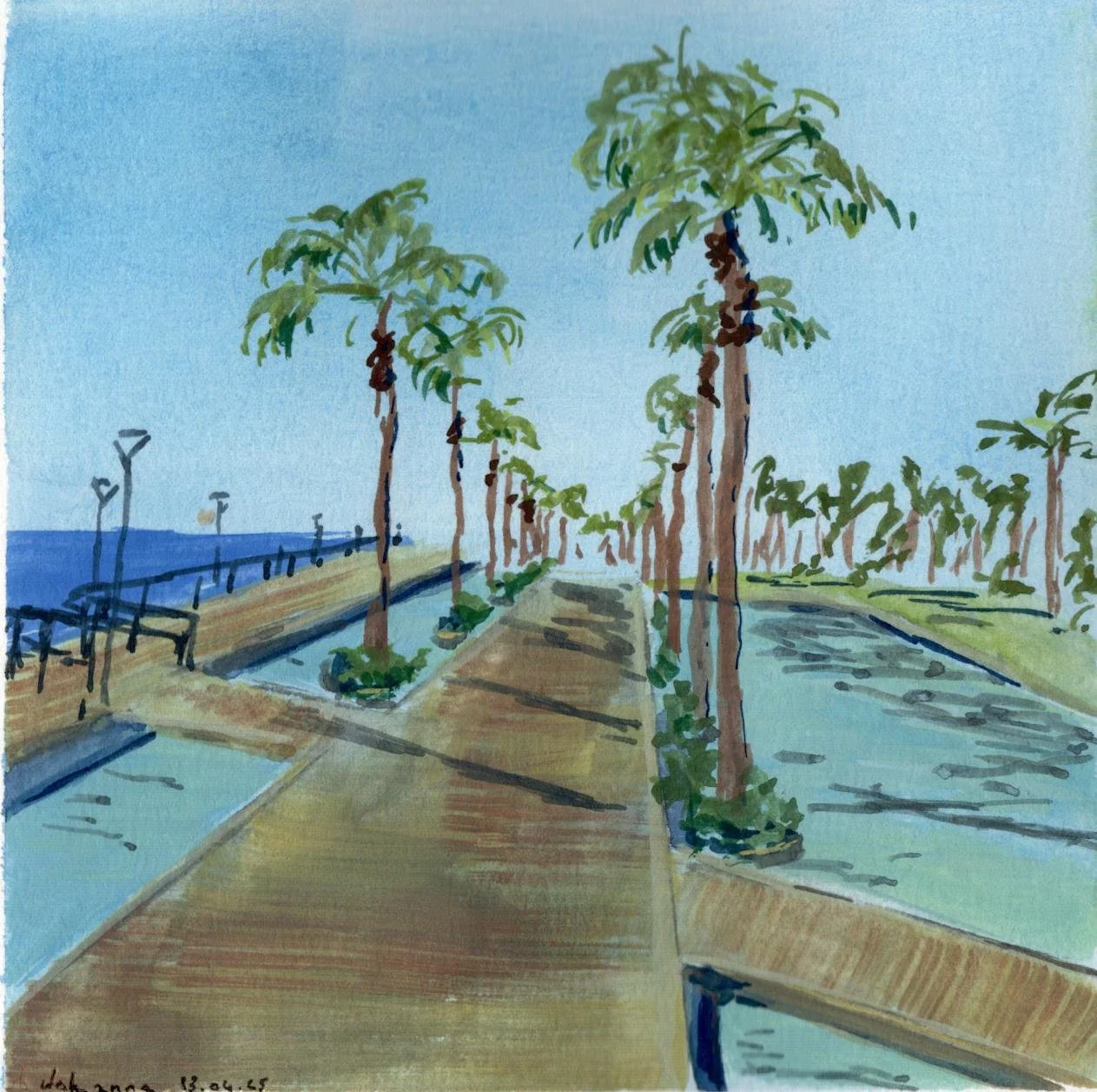 Limassol, Cyprus. 2021. Gouache.