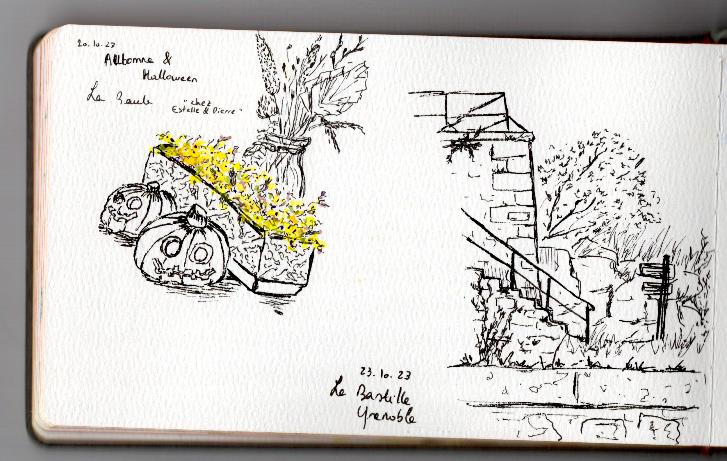 October 2023. France in inks (and watercolors). 