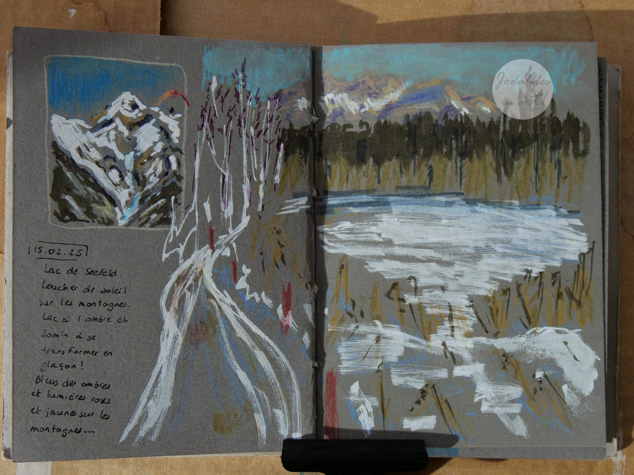 February 2025. Plein-air mixed media in Seefeld, Austria.