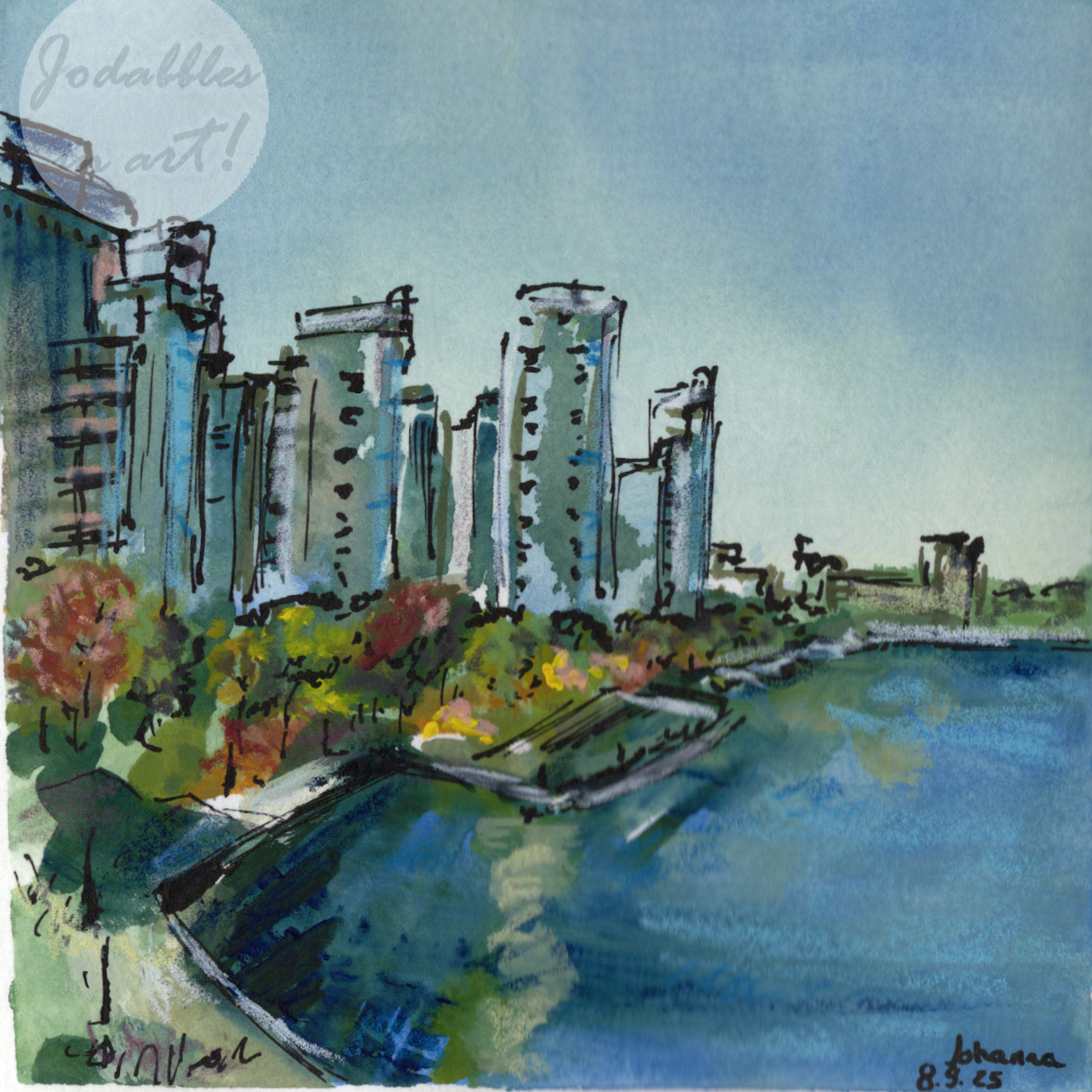 Vancouver, Canada. 2024. Gouache & mixed media.
