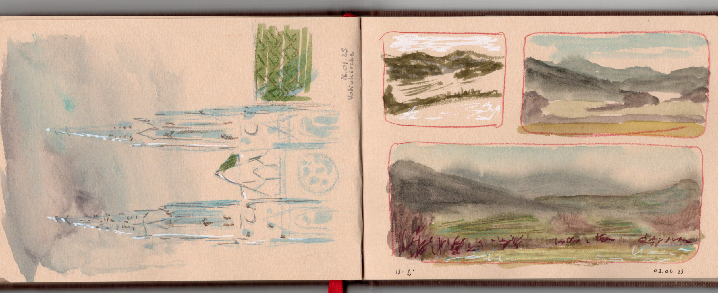 January & February 2025. Vienna & Klosterneuburg (Austria) in mixed media.