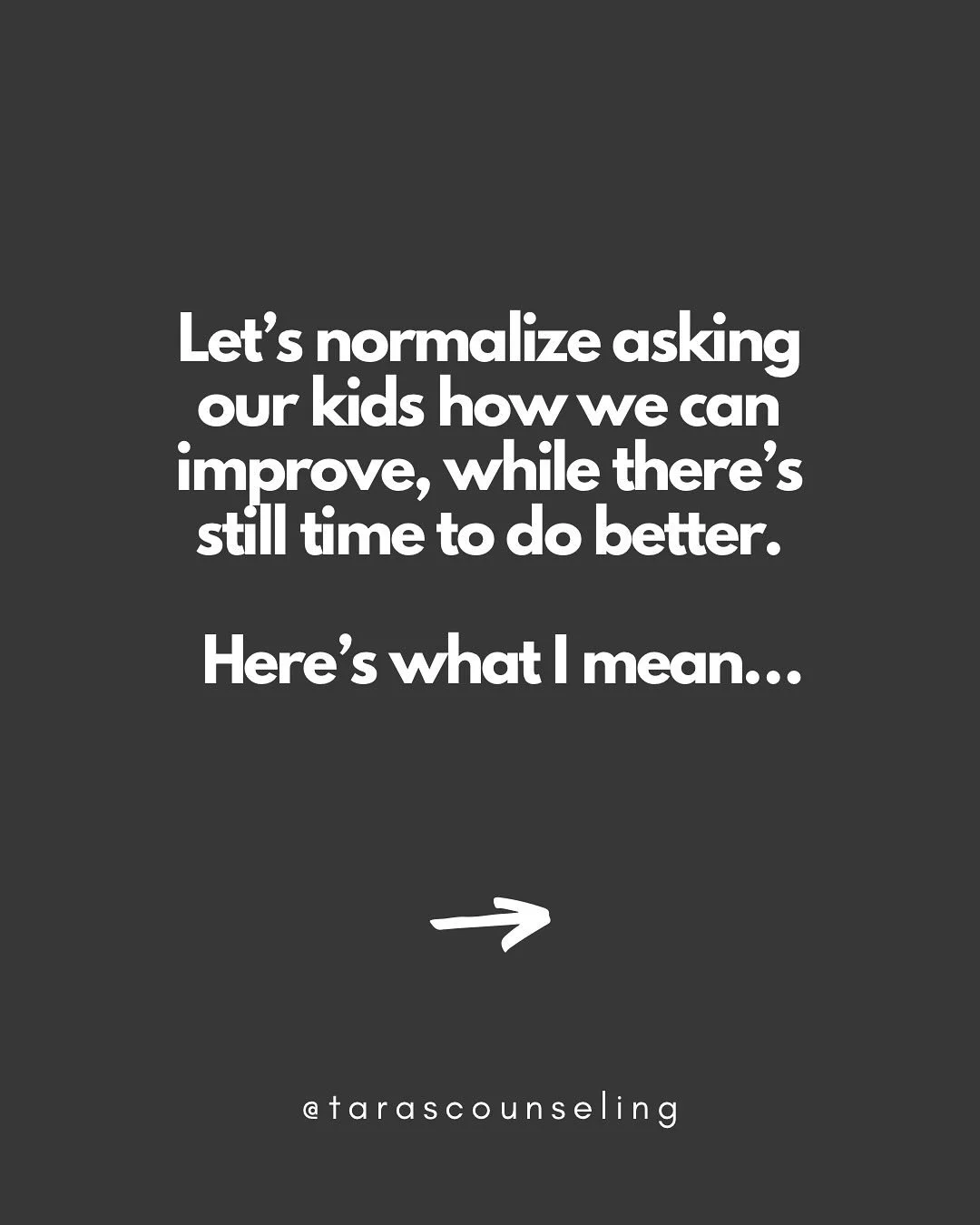 ✨Let&rsquo;s normalize asking our kids how we can improve, while there&rsquo;s still time to do better.✨

Here&rsquo;s what I mean&hellip;

Too often, parents don&rsquo;t realize something is &ldquo;off&rdquo; until the distance has already grown.

T