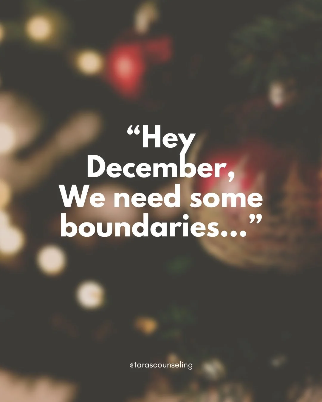 🎄Hey December, we need some boundaries.

You show up every year with noise, pressure, expectations, and pace. You ask us to carry more than any one person was meant to hold.

So this year, I&rsquo;m doing things differently.

I&rsquo;m walking into 