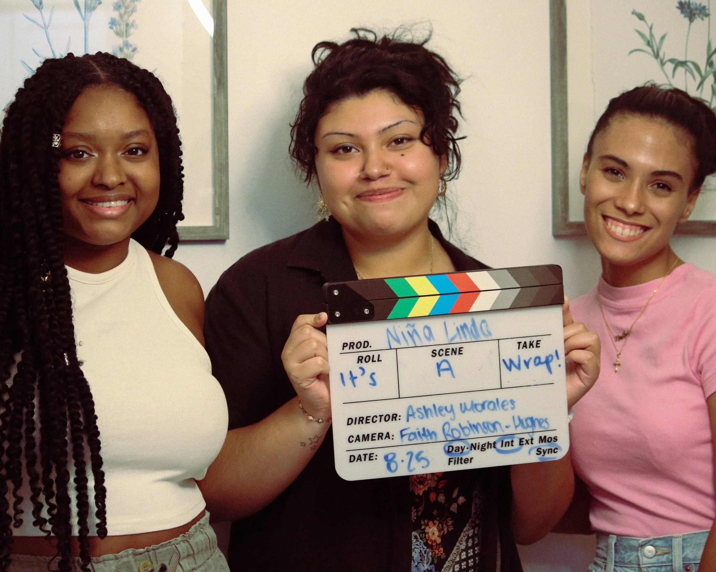 It's a wrap on Niña Linda! With director of photography, Faith Robinson-Hughes and director Ashley Morales.