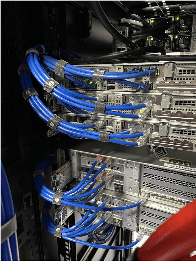 Neatly stacked cables