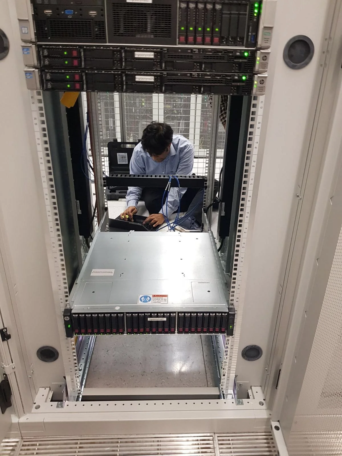 Engineer configuring servers