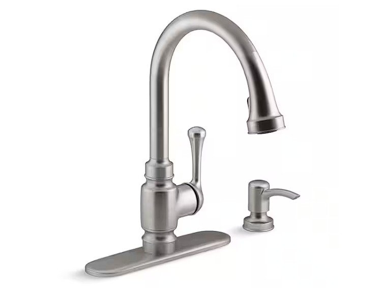 Carmichael-  Grifo de cocina de 4 orificios con caño extraíble de 15-1/2" - KOHLER