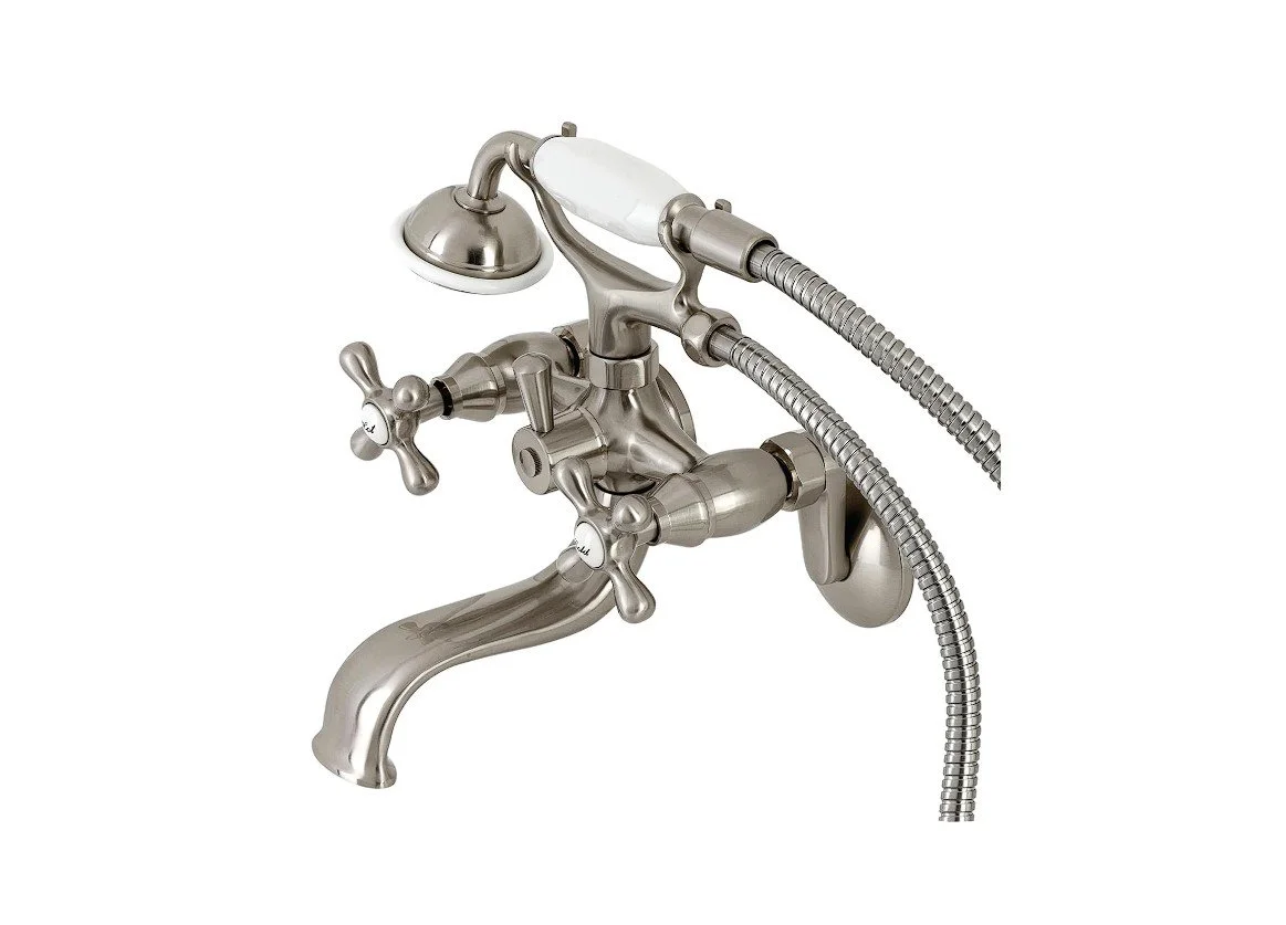 Grifo para bañera de dos manijas con ducha de mano - Kingston brass