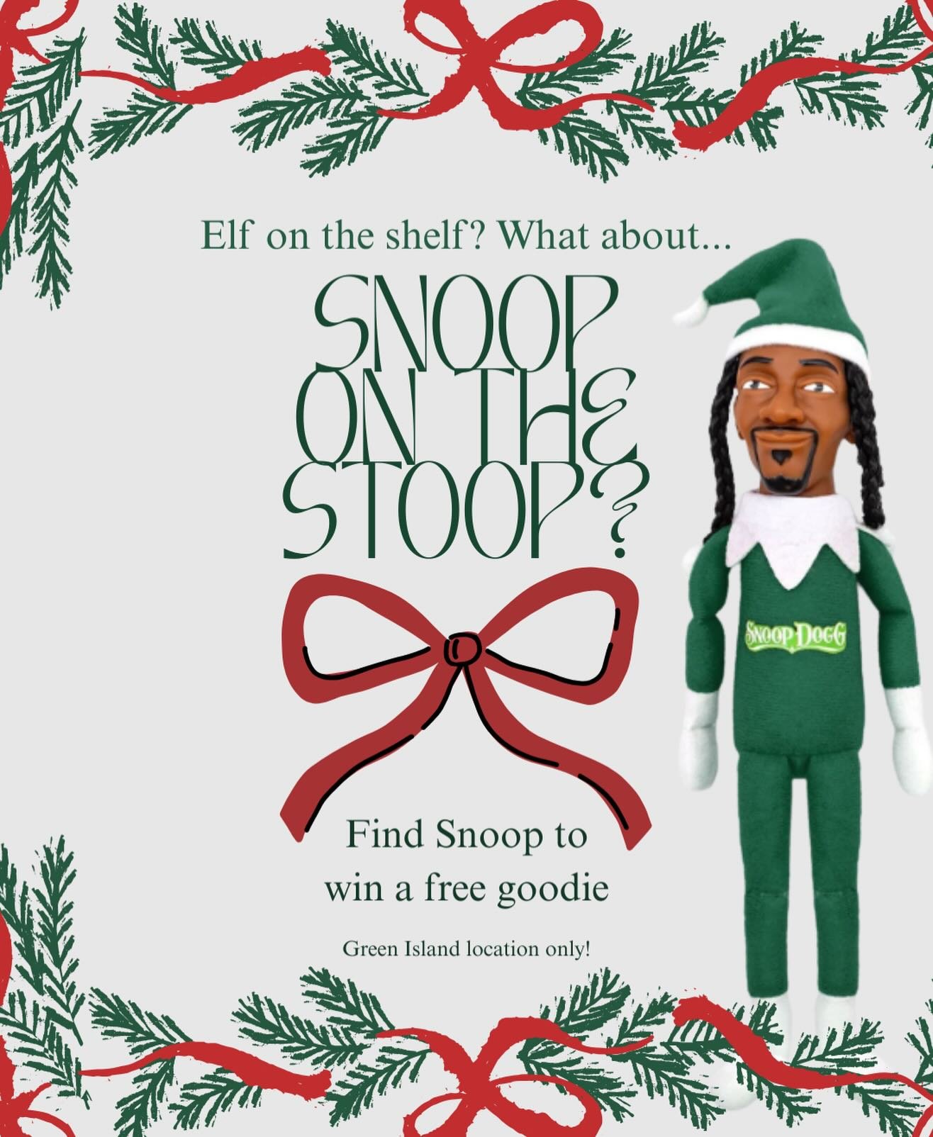 We have a challenge for you! From now until Christmas Eve, try to find snoop in the salon and win a free goodie!🎄
