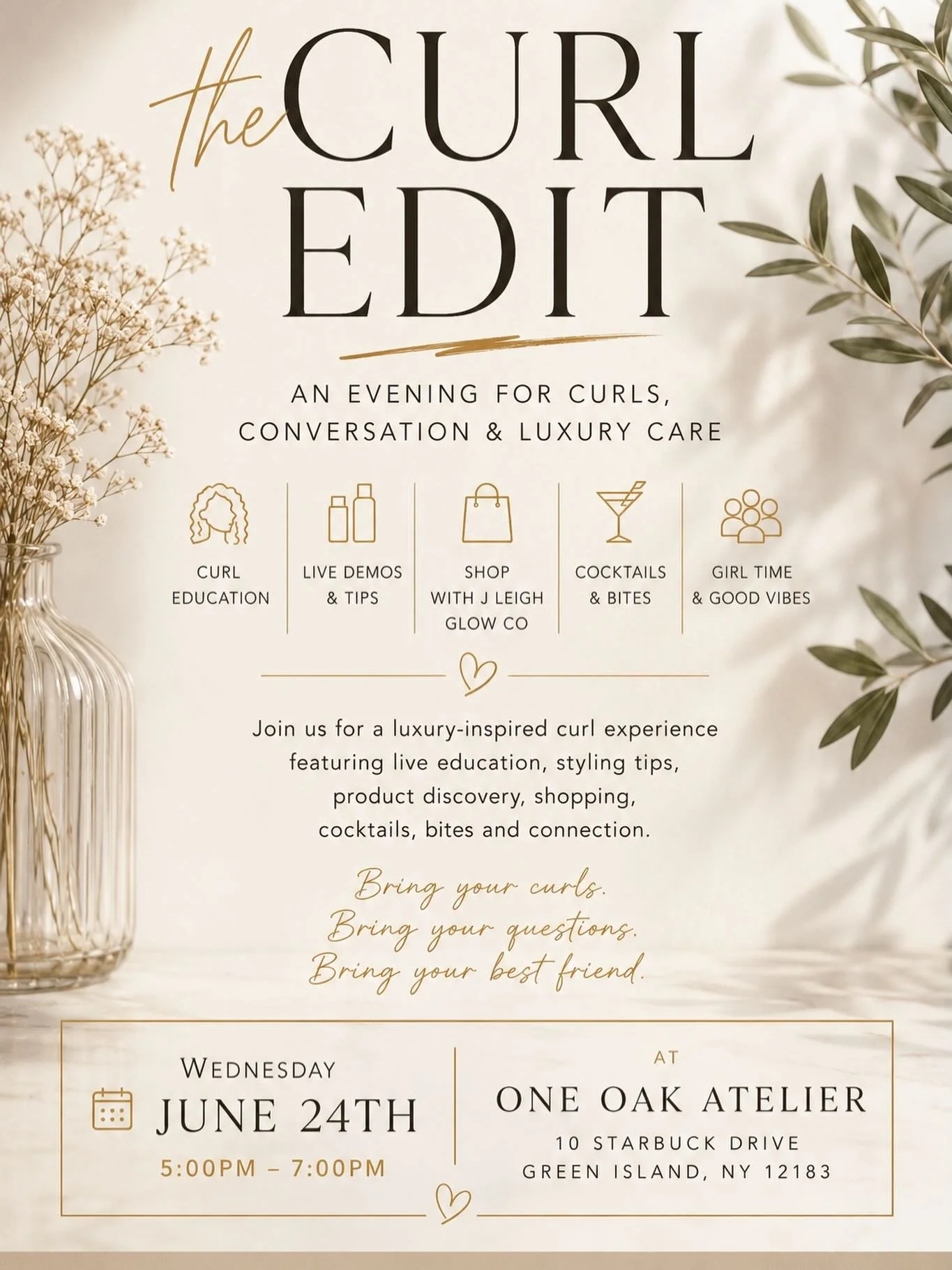 Calling all curly-headed babes ✨ 

Join us on June 24th from 5-7 for a evening of embracing your curls. From in-person education, product recommendations, styling help, and refreshments&hellip;you won&rsquo;t want to miss this! 

For our non-curly ga