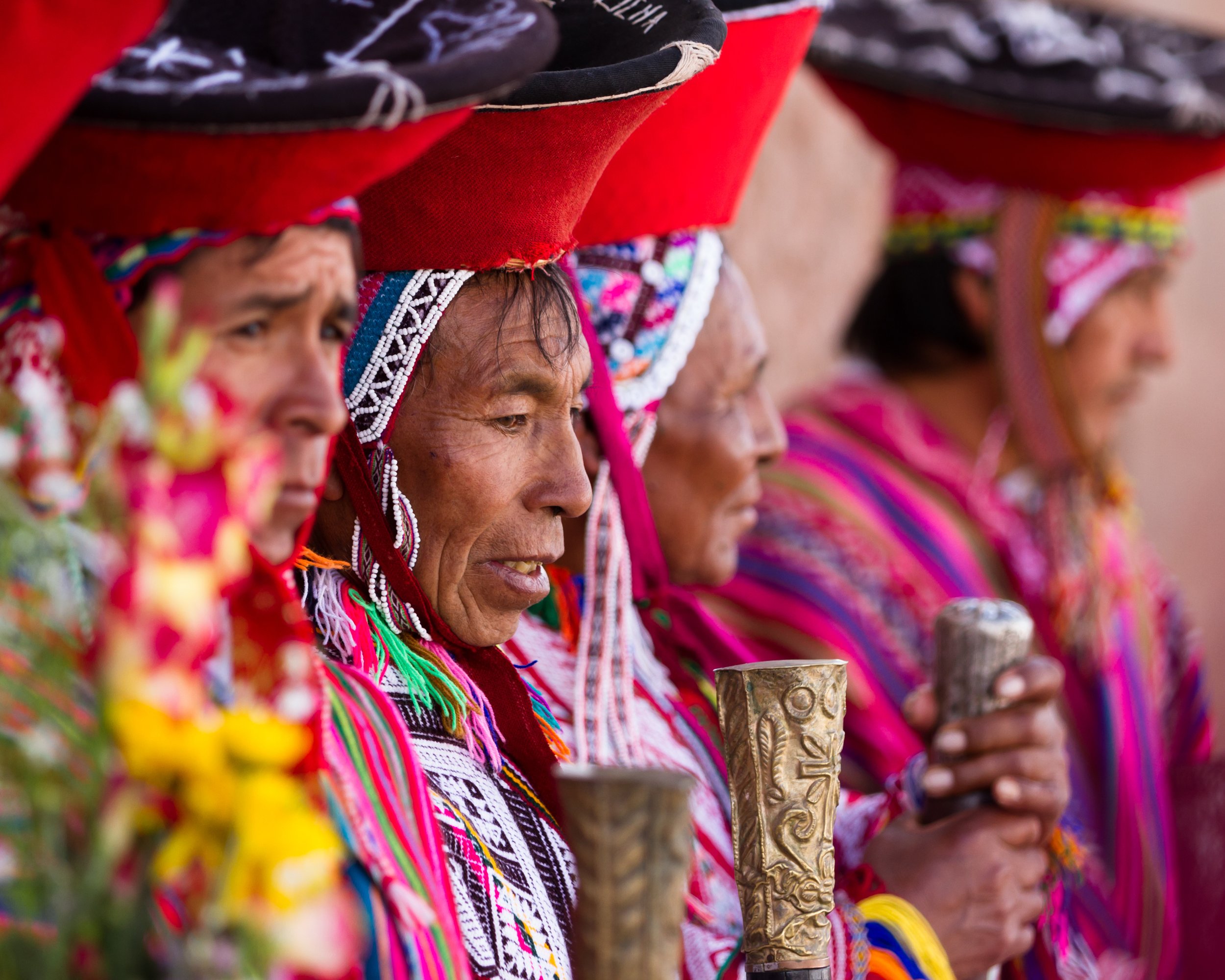 Q'ero Paqos in traditional Andean dress representing the living lineage of the Munay-Ki Rites transmitted through Sacred Ember