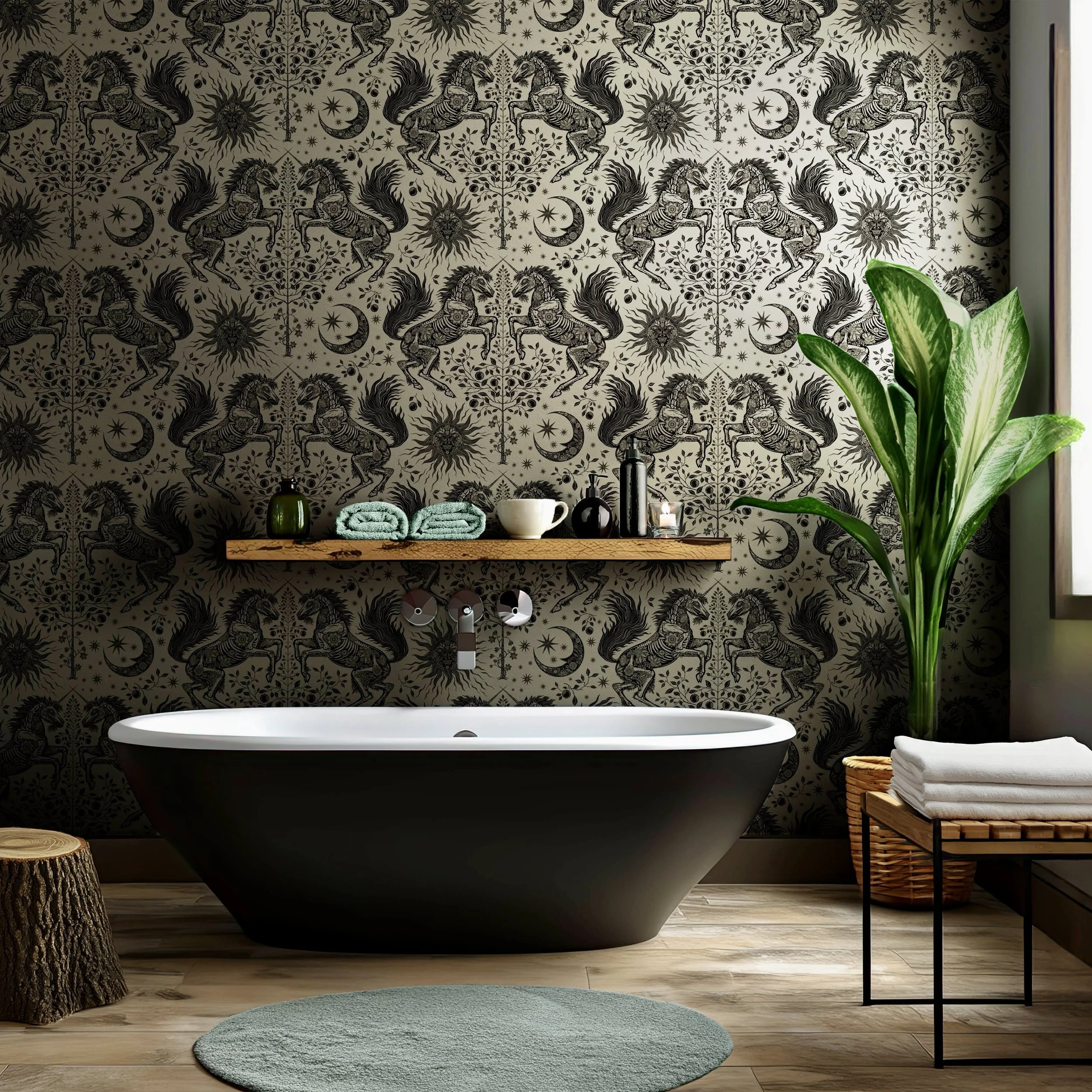 Bohemian Gothic Unicorn Wallpaper