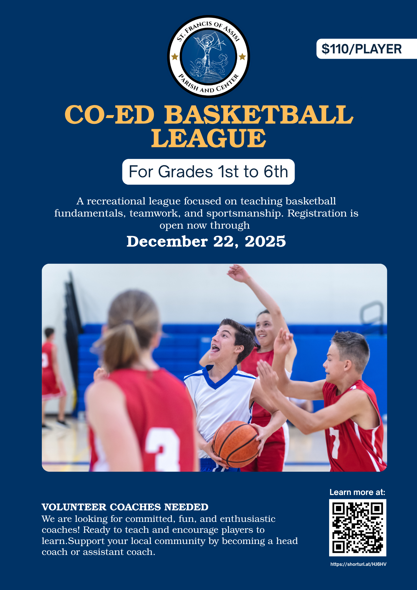 Co-Ed Basketball League – Grades 1–6