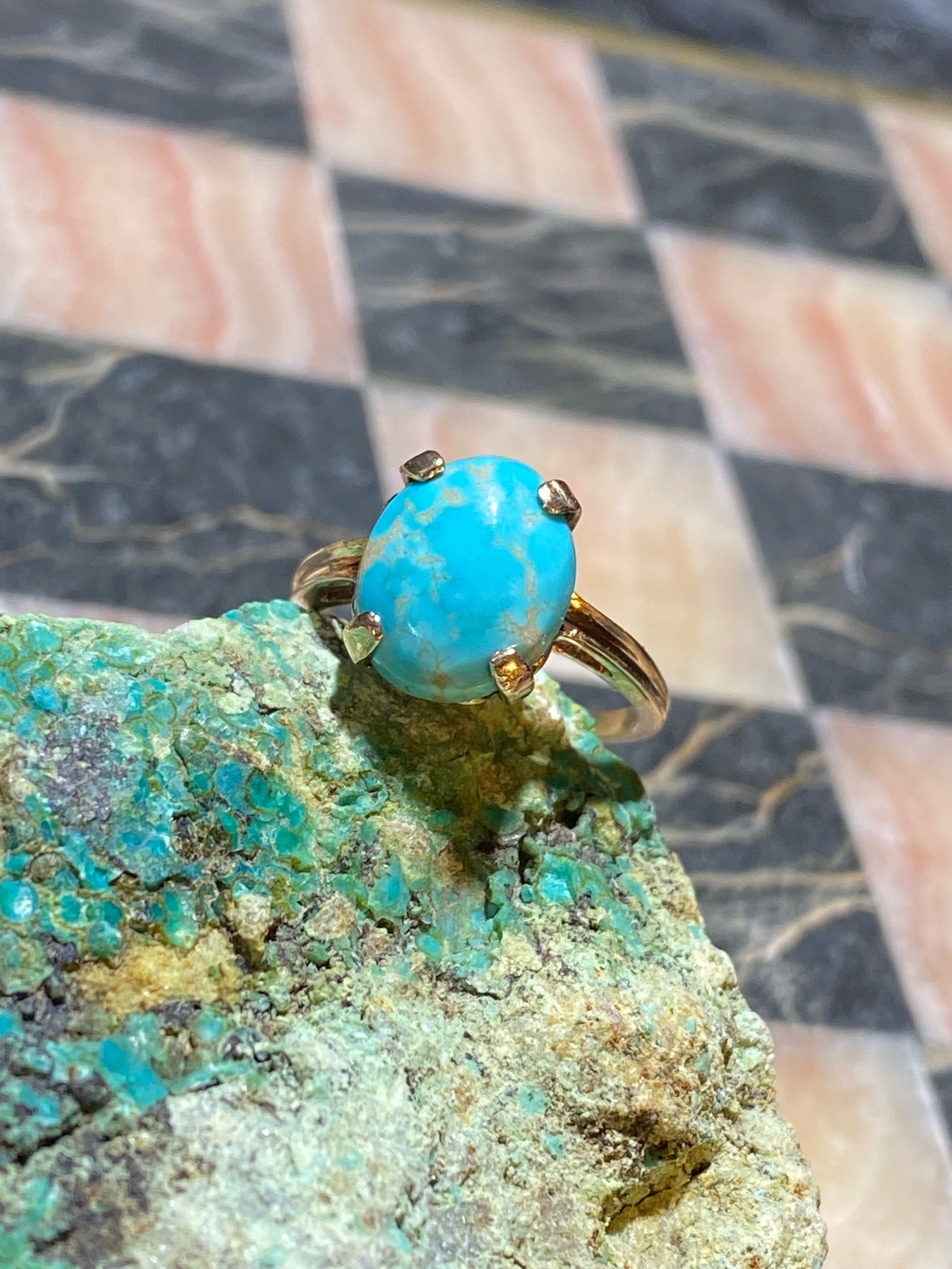 Egyptian Turquoise Gold Ring