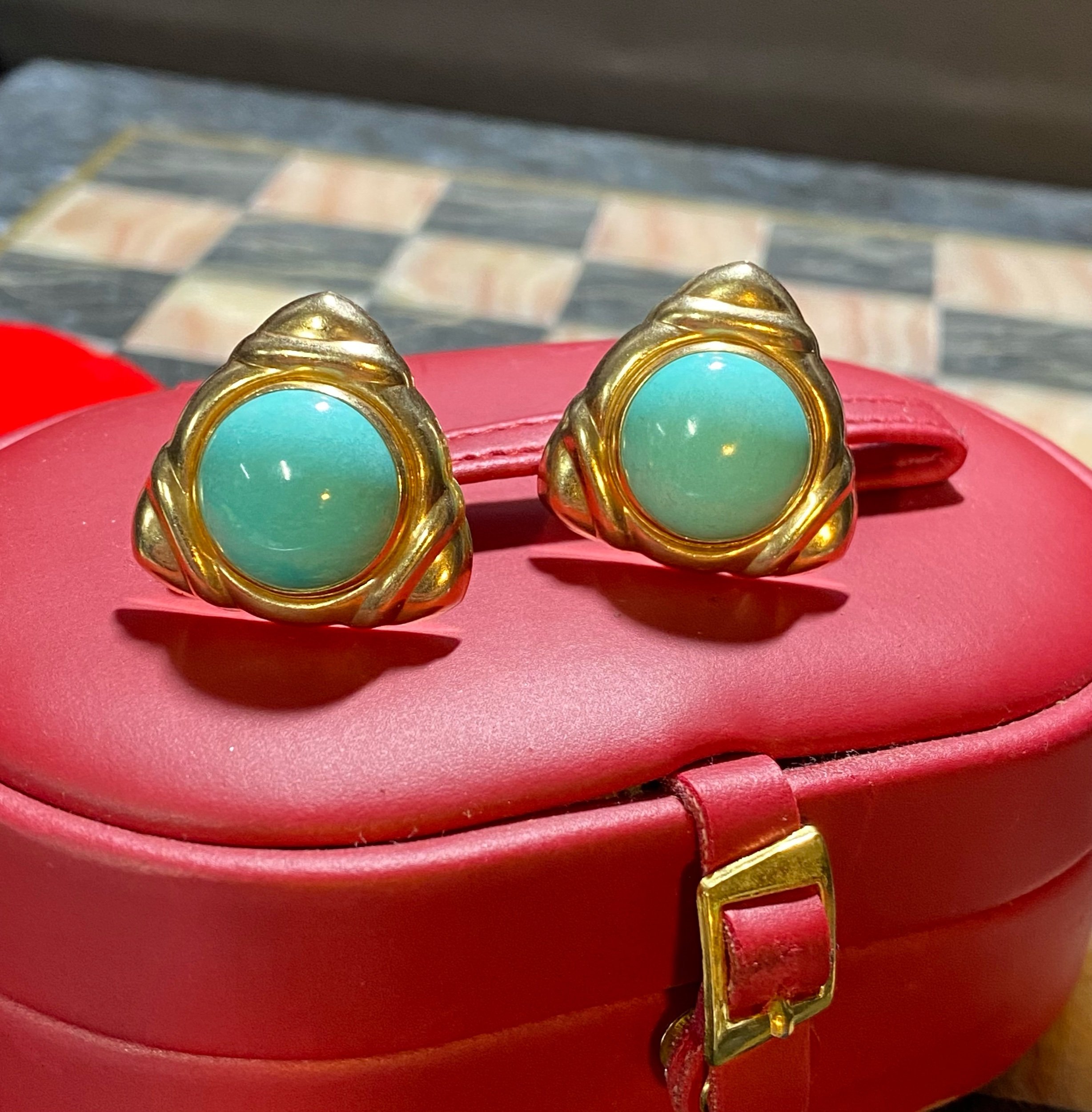 Dazzling Gold and Turquoise Earrings