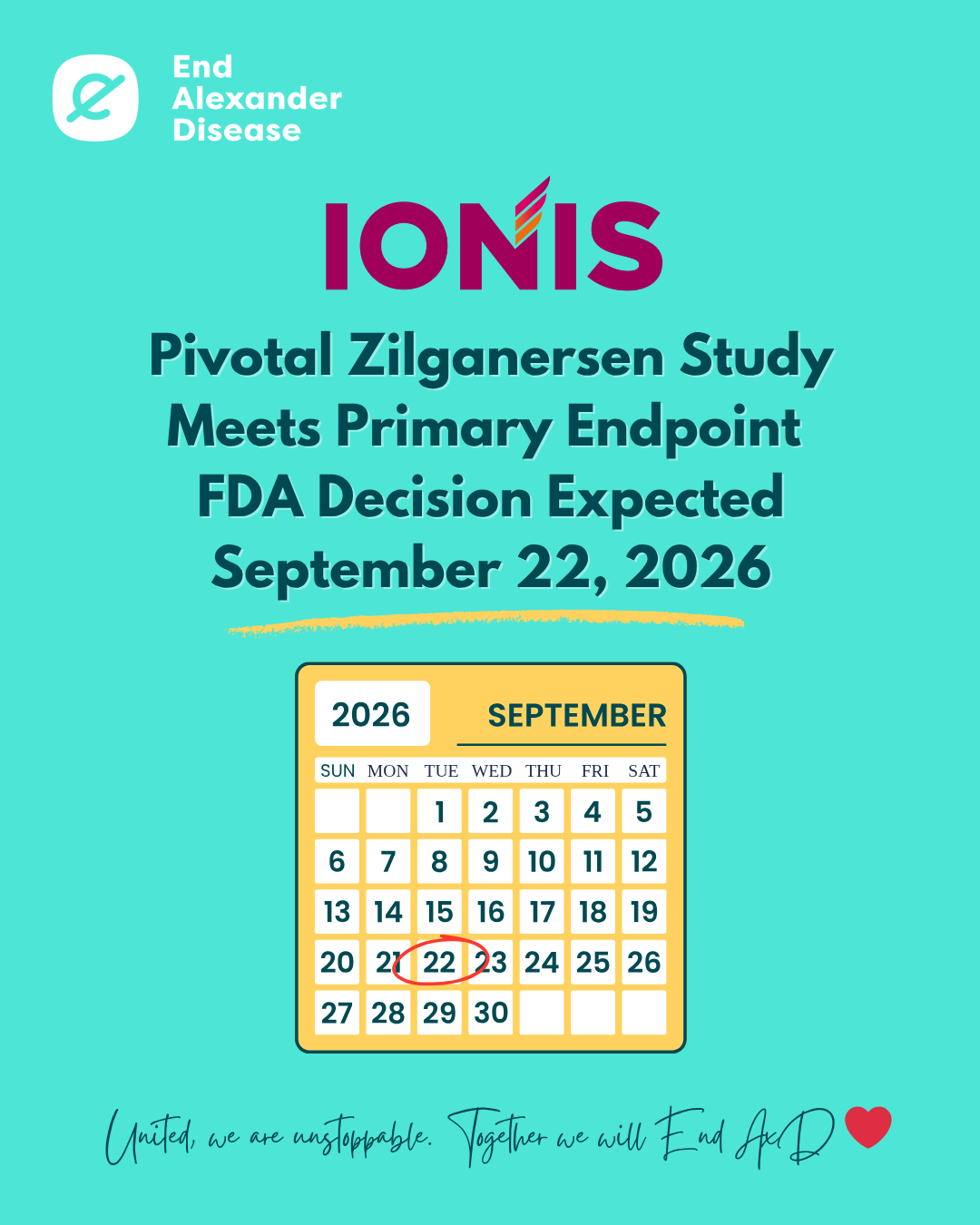 Pivotal Zilganersen Study Meets Primary Endpoint; FDA Decision Expected September 22, 2026