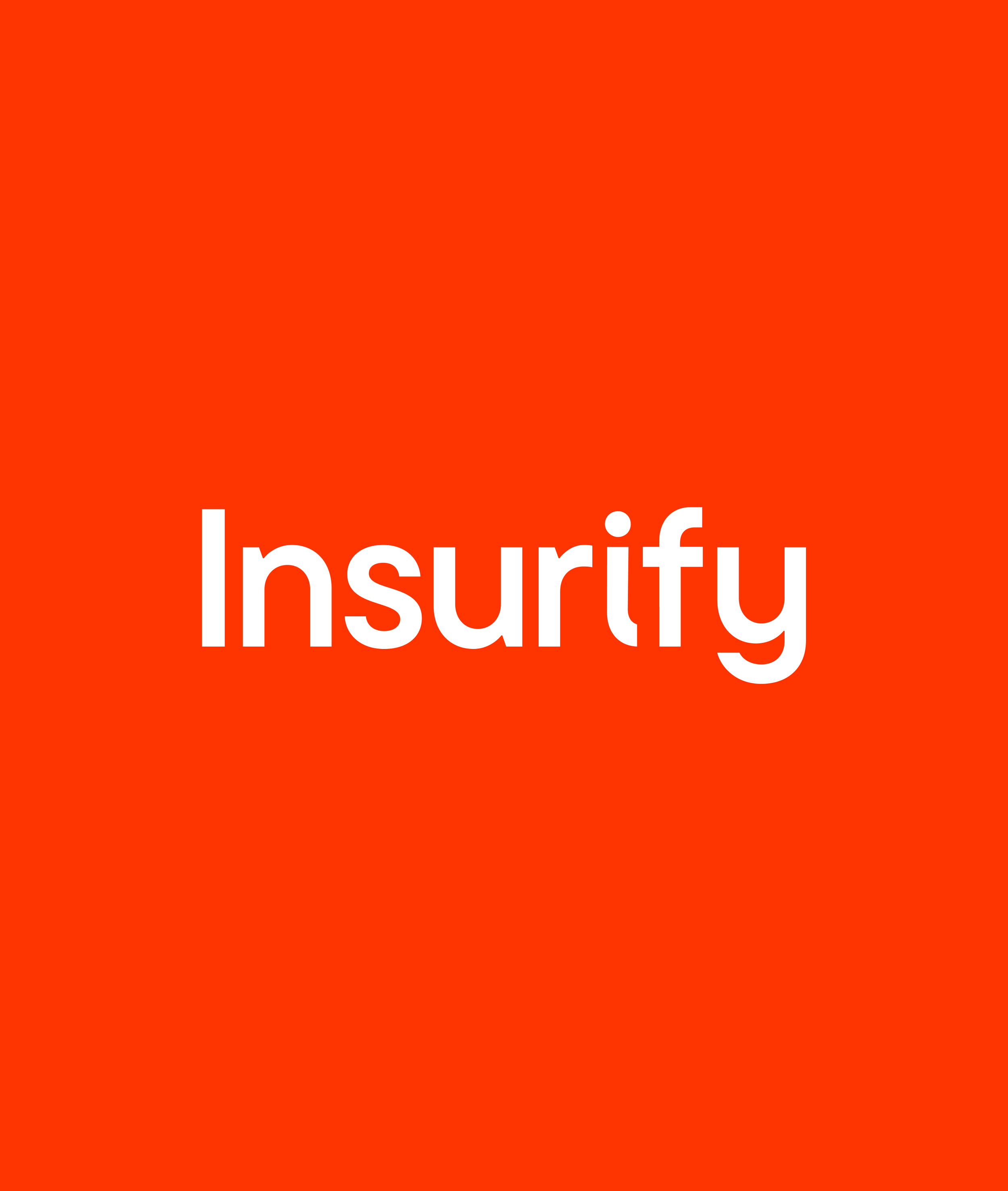 A red background with the word "Insurify" written in large white letters.