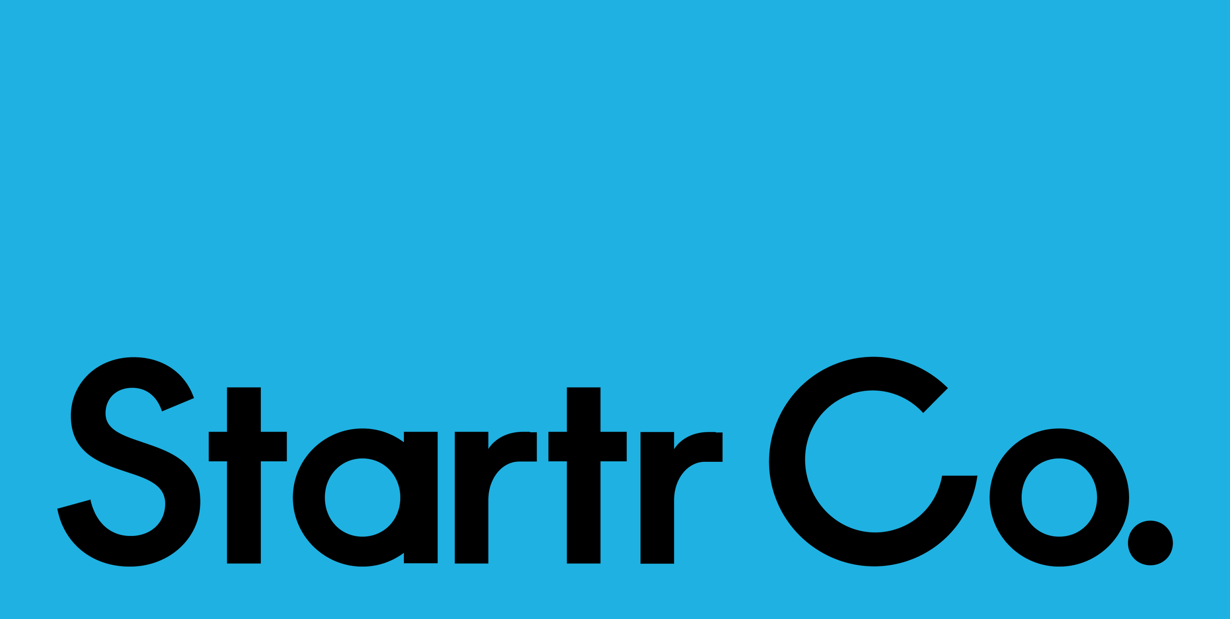 Blue background with black text that reads "Starting Co".