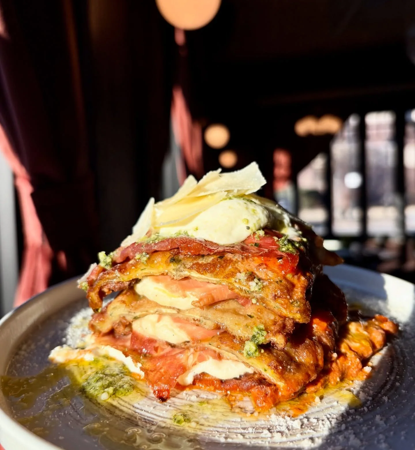 Special Alert! 
Eggplant Tower layered with ricotta, prosciutto, and house-made pink sauce &mdash; finished with fresh burrata.
Available for a limited time at Brodie&rsquo;s