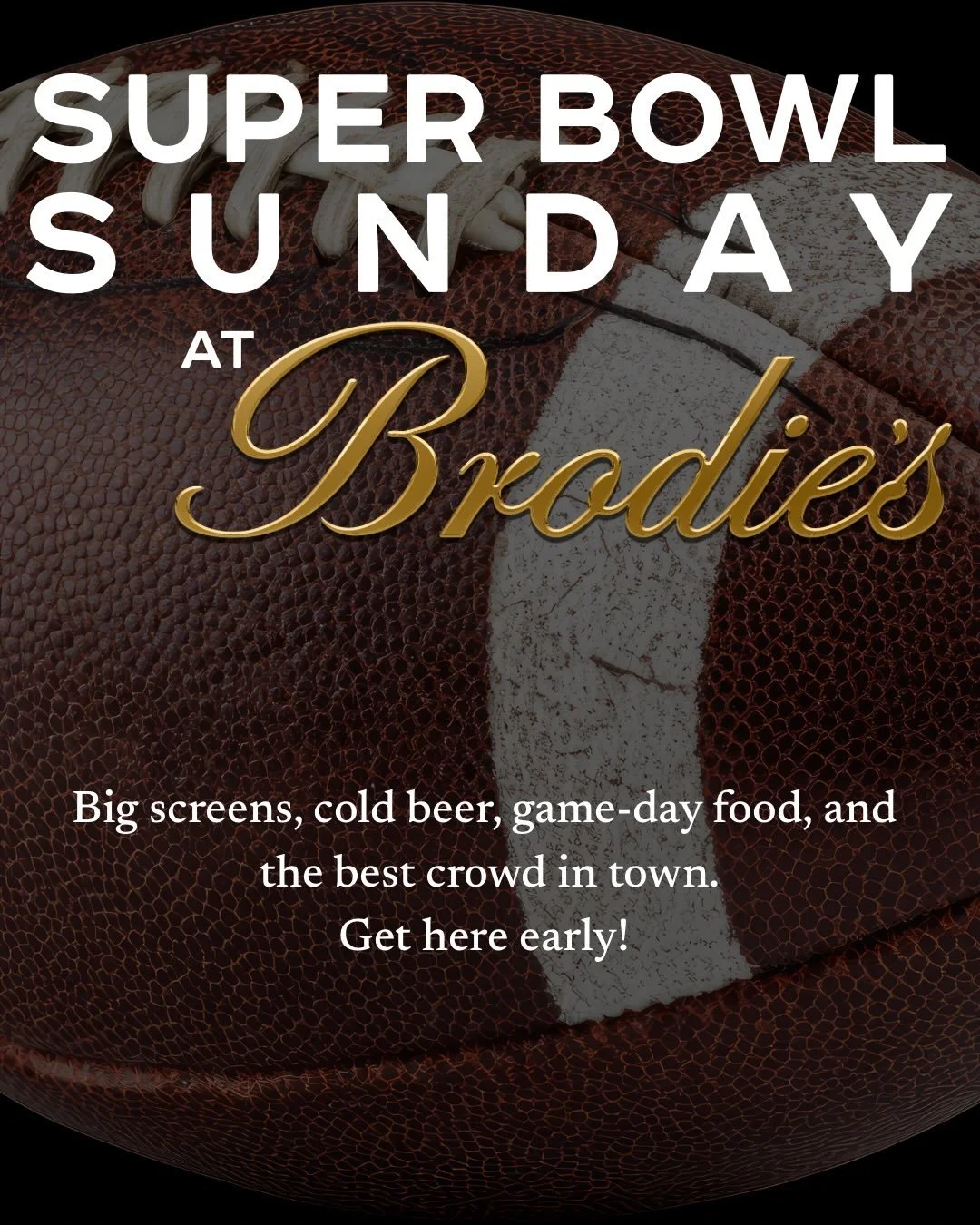 Get ready for Super Bowl MAYEhem 🏈

Whether you&rsquo;re hosting the ultimate watch party or pulling up to the bar with friends, Brodie&rsquo;s makes gameday effortless.

Our MAYEhem Platter is available in-house, online, and through third-party del