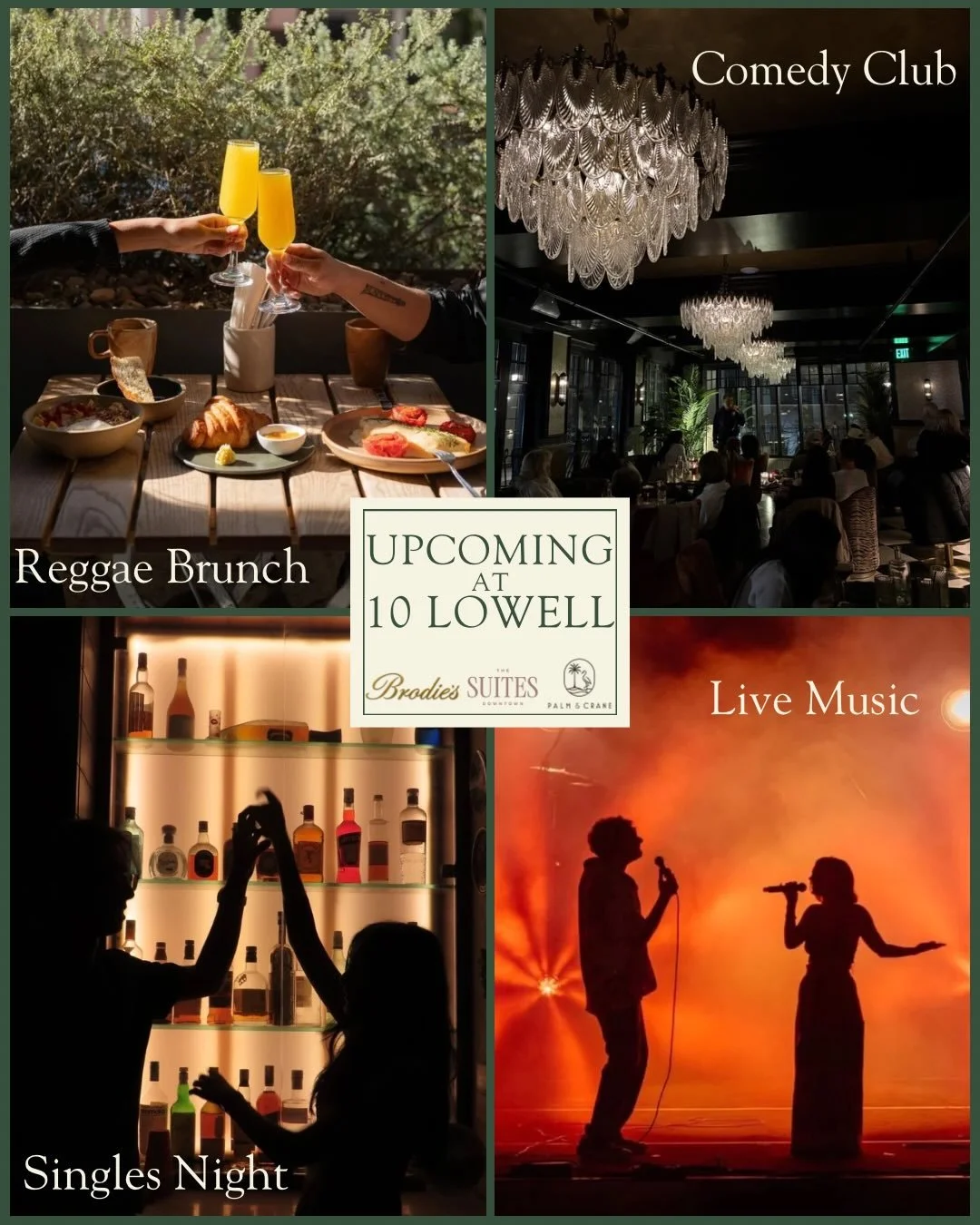 Something exciting is always happening at  Brodie&rsquo;s Peabody￼. From live music and themed brunches to comedy nights, date nights, and special events &mdash; we have so much planned for you at 10 Lowell Street.

Check out everything we have comin