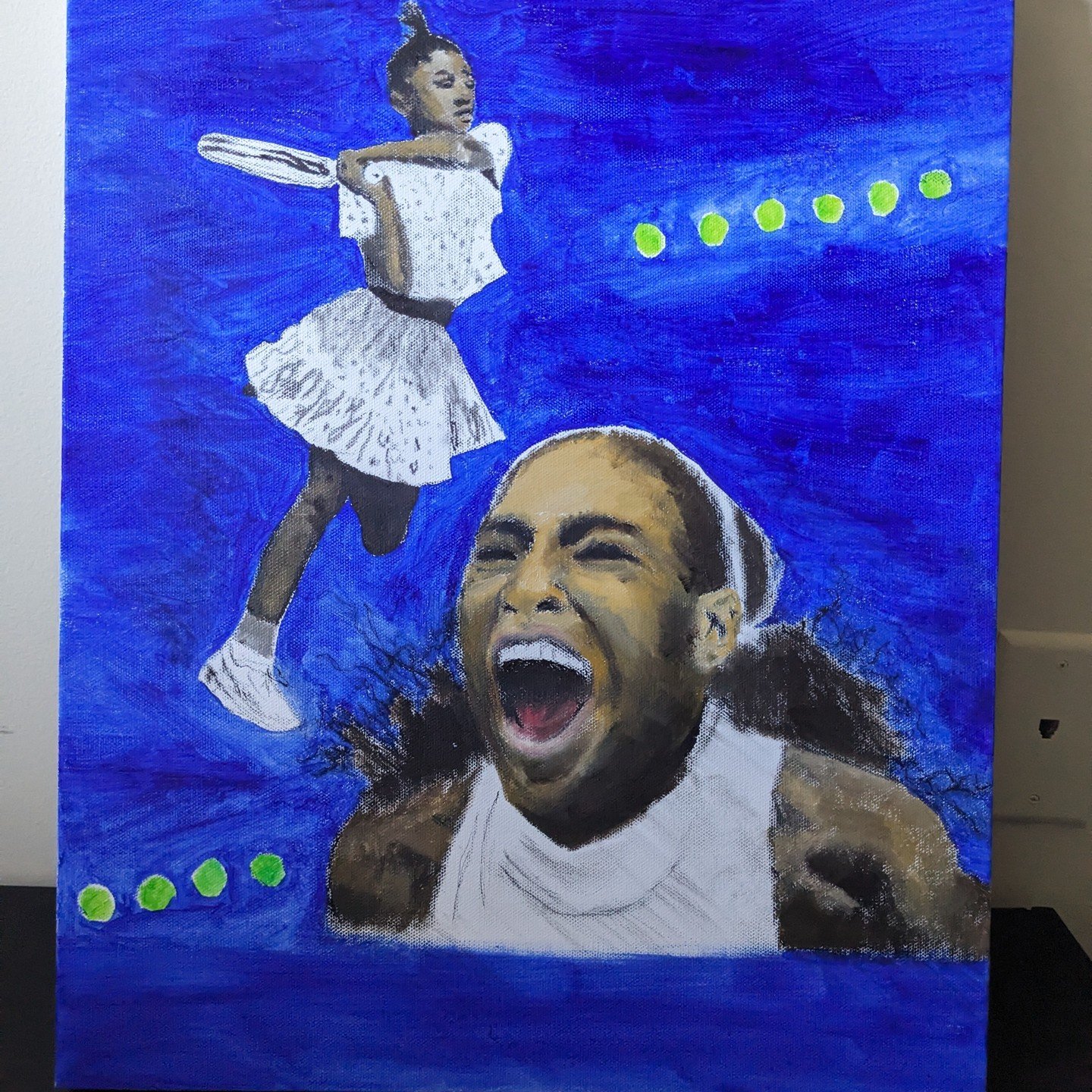 The GOAT. @serenawilliams inspires always. 

Charcoal + acrylics, 18x24&quot;