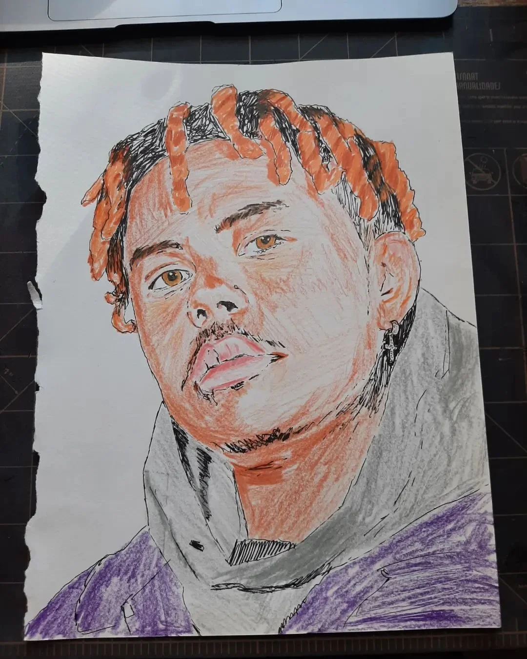New @cordae album Birds Eye View dropped today so did a little colored pencil and ink drawing