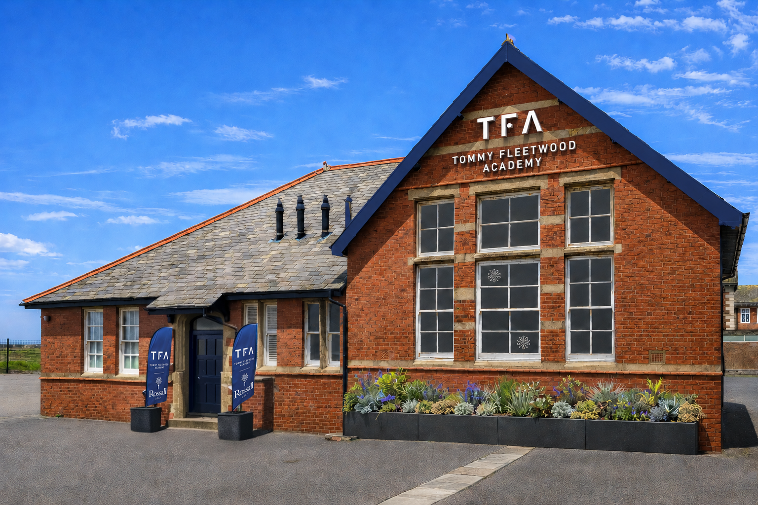 A computer generated image showing what the existing golf academy will look like once TFA branding is applied. Credit Rossall School