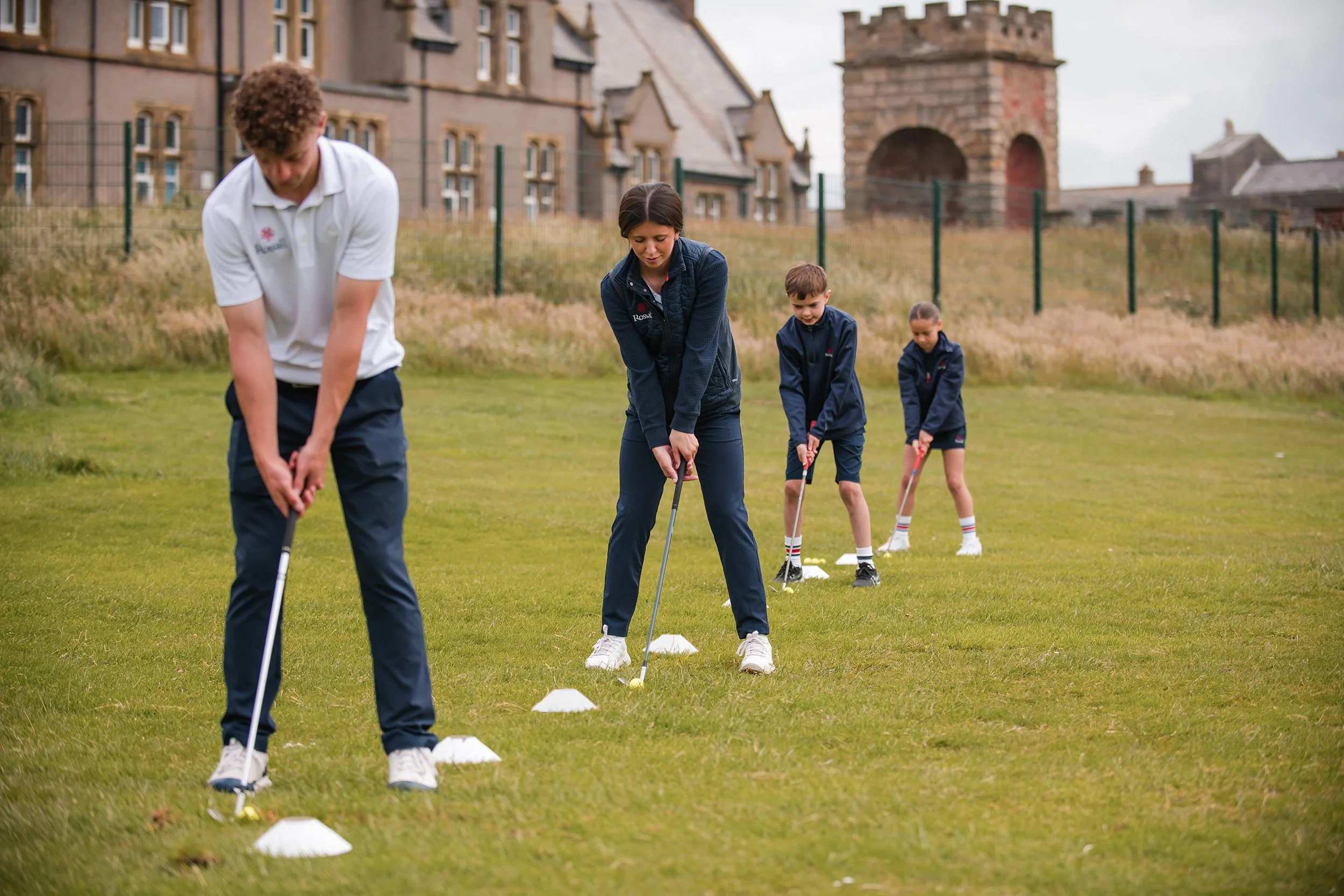 Pupils learning at Rossall’s Golf Academy. Credit: Rossall School