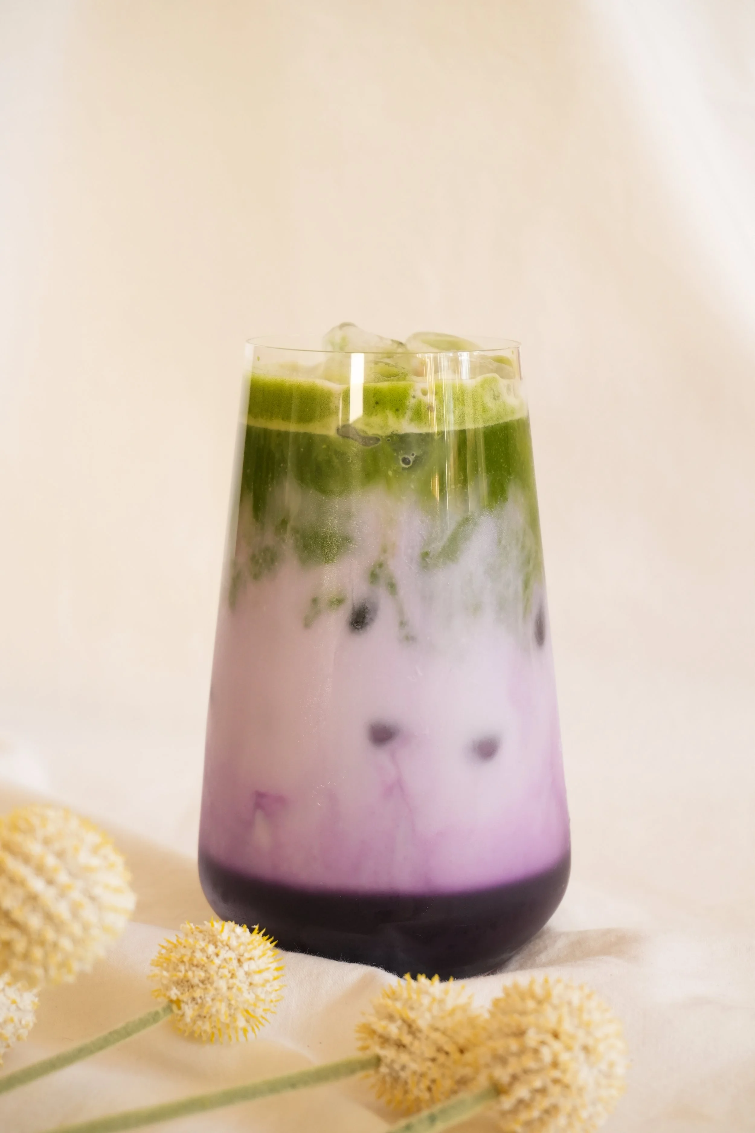 Iced Ube and Taro Matcha Latte