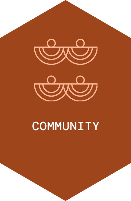 Urban Ecology Conservatory - Community icon: 4 people standing shoulder to shoulder in pairs