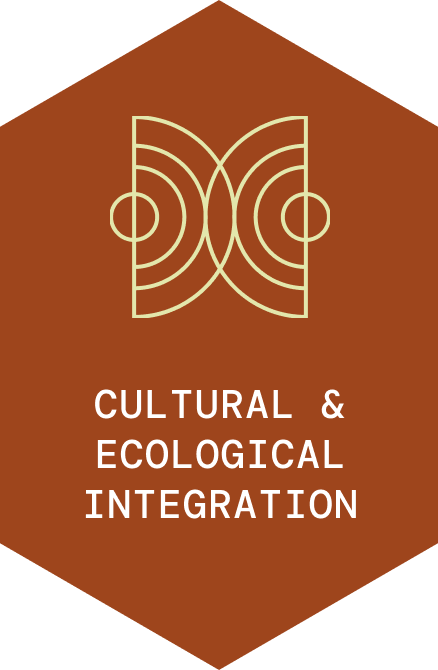 Urban Ecology Conservatory - Cultural and Ecological Integration icon: 2 ripples converging