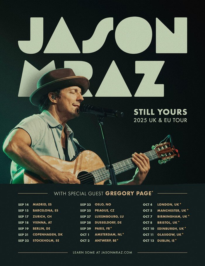 Multi-Grammy Award Winner Jason Mraz Announces First UK & European Tour In Six Years