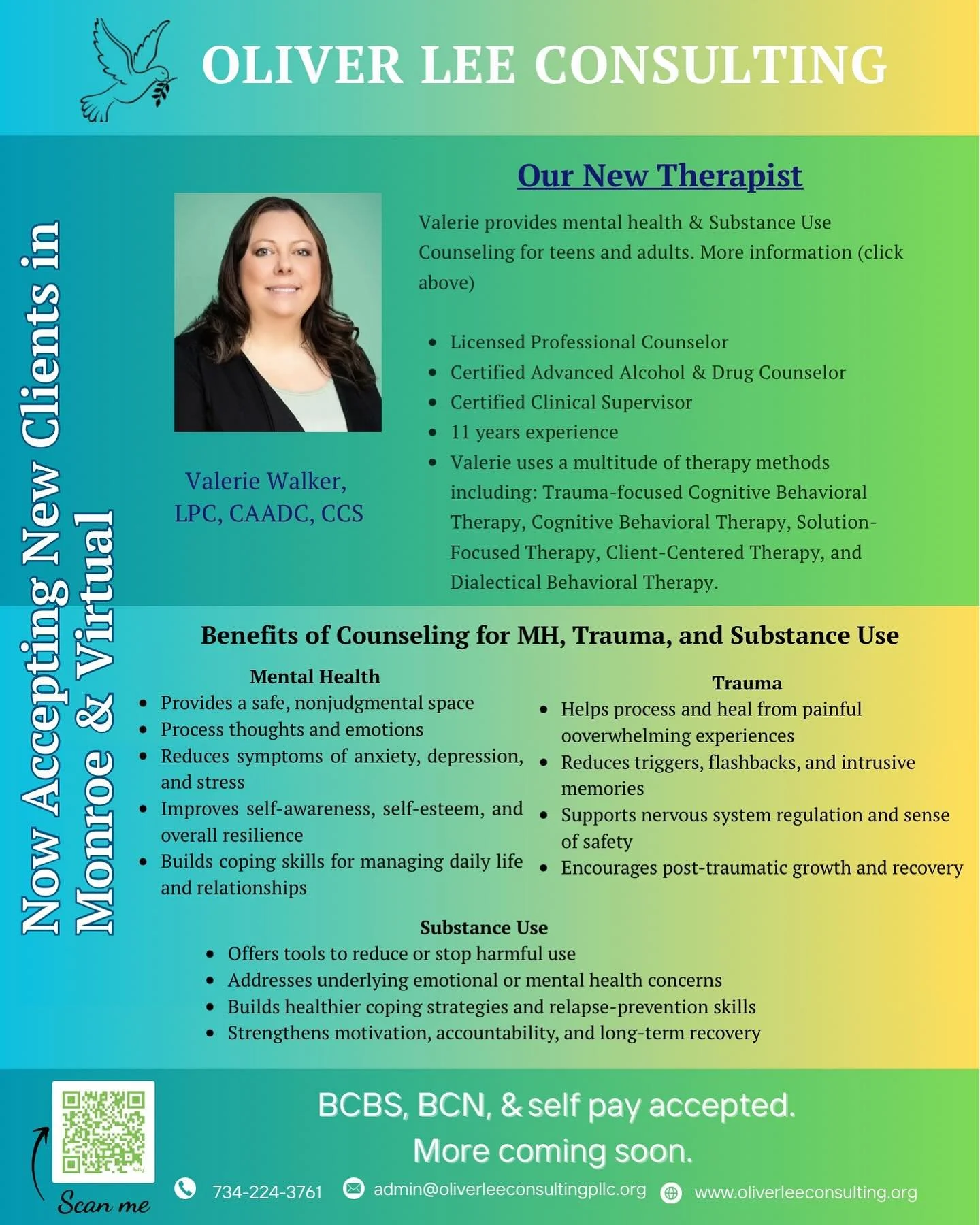 Now accepting clients in Monroe. We also have a couple more openings for children in Temperance. Virtual also available.