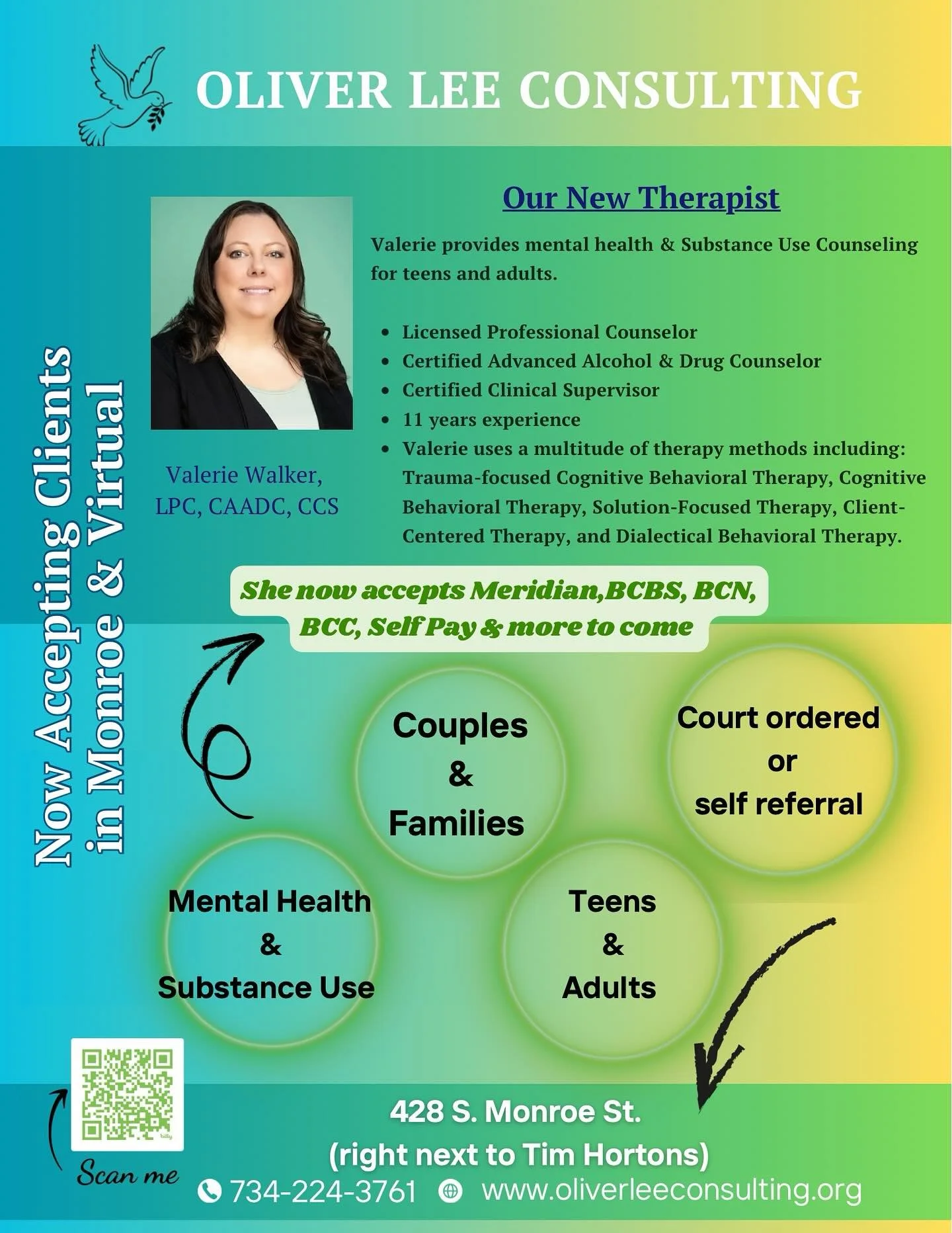 She has some spots but filling up quick. Teens, adults, couples, couples. MONROE LOCATION.