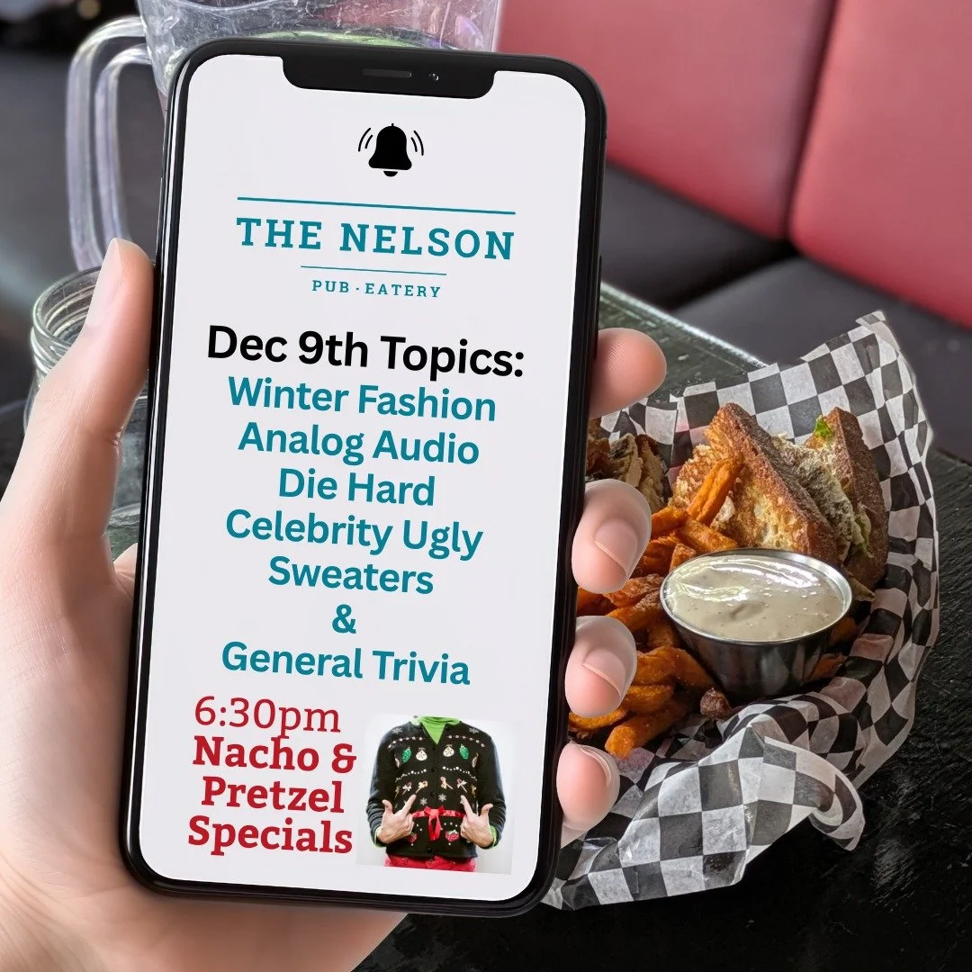 Just a note - Monday, Dec 8th, #thenelsonpubottawa is closed for the staff party; we look forward to welcoming one and all tomorrow....DUST OFF YOUR UGLY XMAS SWEATER and come on down tomorrow - Tuesday, Dec 9th - for #tuesdaytrivia hosted by the awe