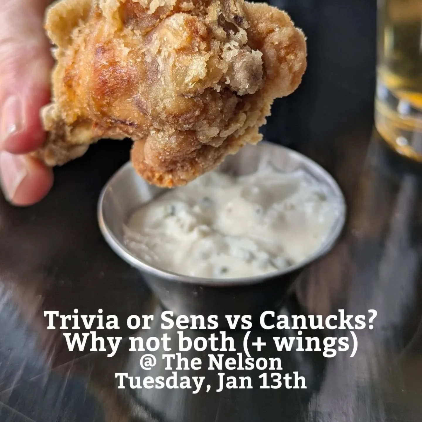 Tuesday, January 13th #thenelsonpubottawa has got it all going on... #tuesdaytrivia with @phojangled starts at 6:30 (psst...make a reso) and if you sit at the bar or in the lounge you can watch the #ottawasenators take on the #vancouvercanucks - that