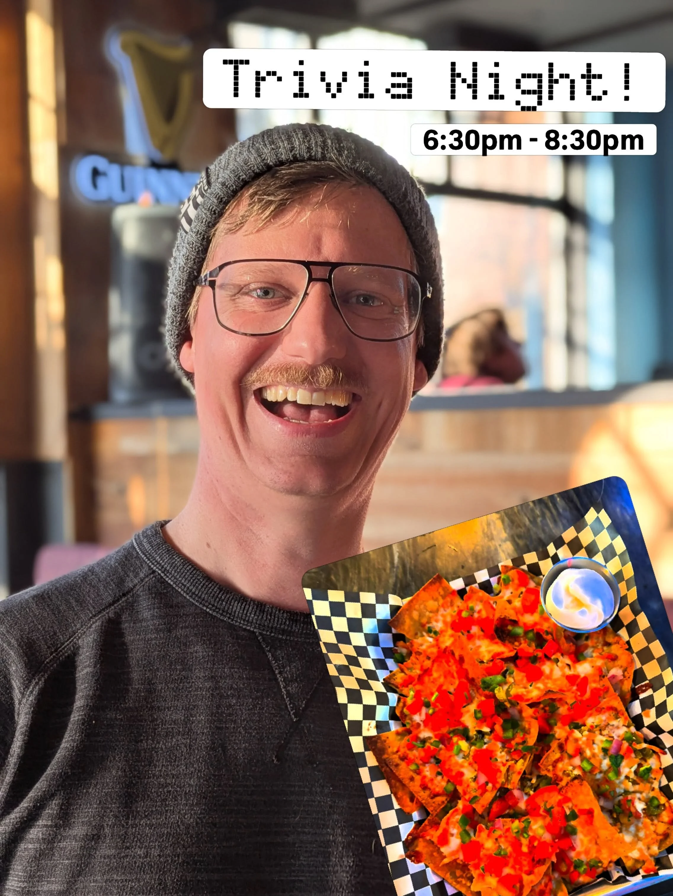 Happy Tuesday! 🍻🧠 Trivia kicks off tonight from 6:30 to 8:30pm!

Tonight&rsquo;s rounds:
🎲 Pub Games
🏆 Nobel Prizes
🐾 Featured Creatures
🎬 Wes Craven
💡 General Trivia

Grab your team, grab a pint, and come show off what you know. See you tonig