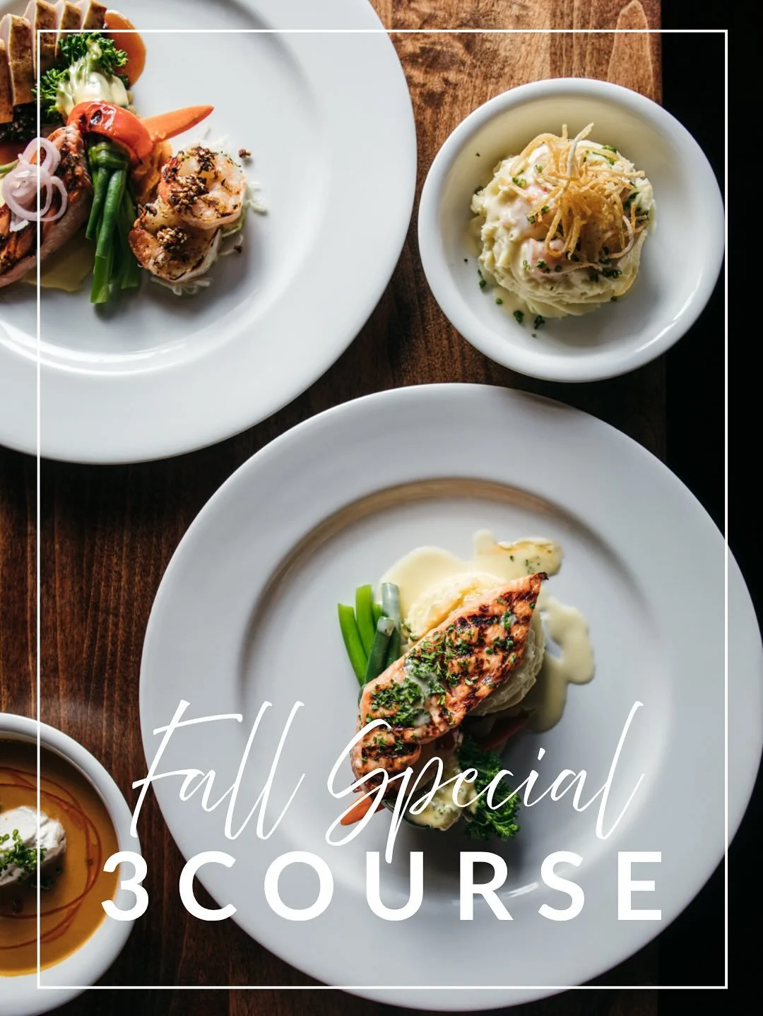 One Month Left! Our Three Course Special wraps up on Wednesday, November 26th.

If you&rsquo;ve been meaning to join us for this seasonal favourite, now&rsquo;s the time to book your table and savour it while you can. 

The special is available every