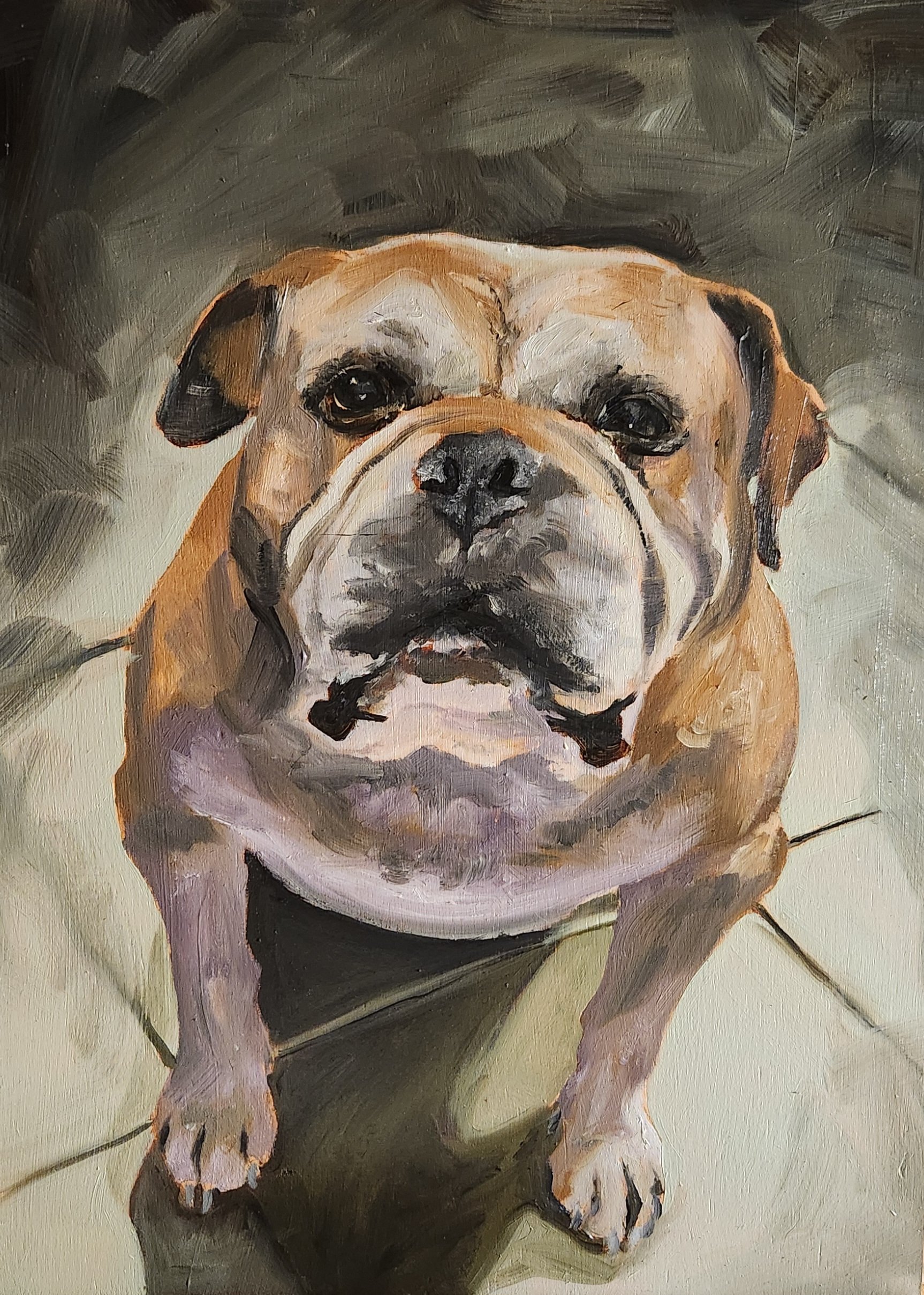 Pebbles (2024) Oil on wood panel, 8 x 11 "