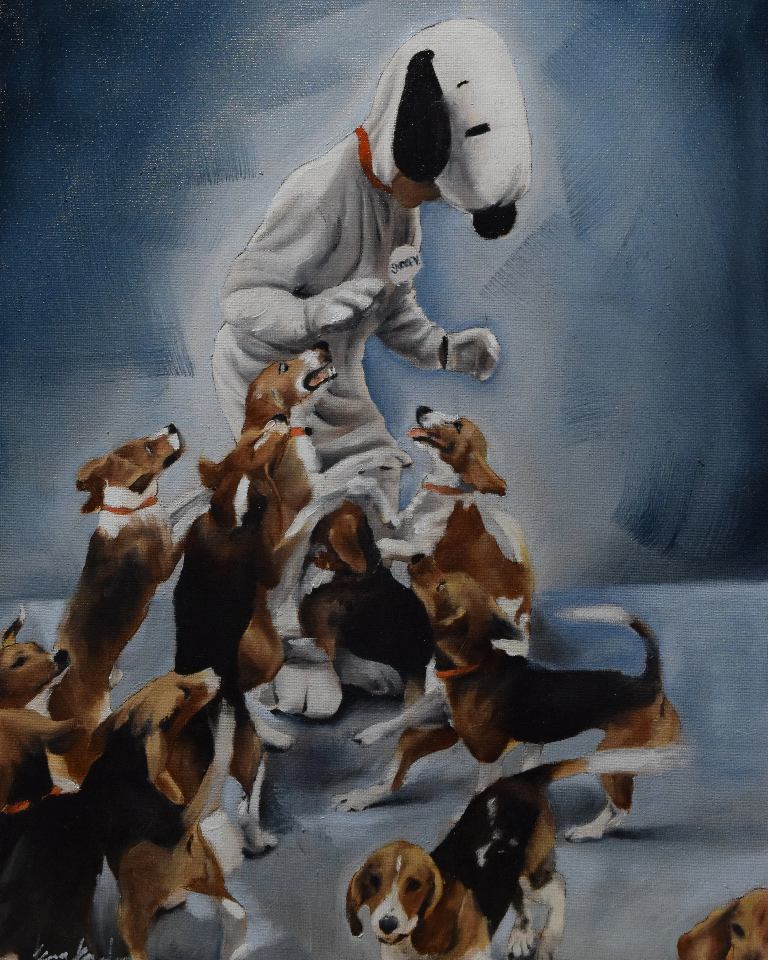 Swarm (2022) Oil on canvas panel, 16 x 20 "