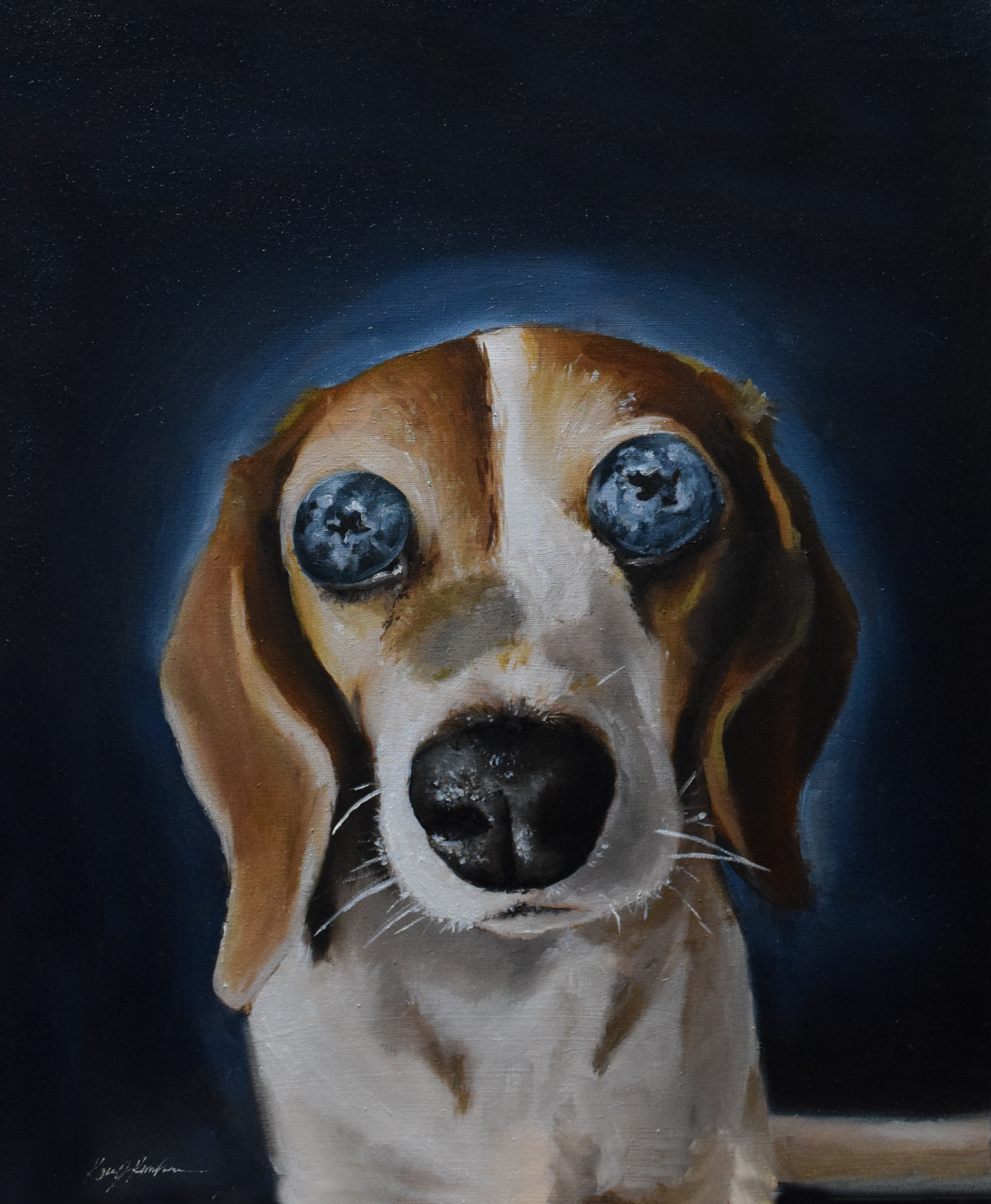 The Blue of Berry (2022) Oil on canvas panel, 16 x 20 "
